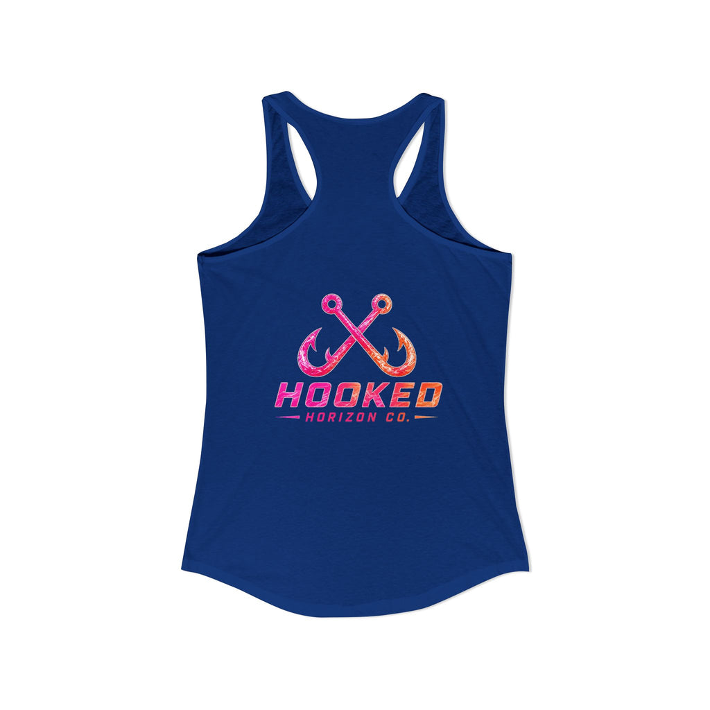 Hot Pink & Peach Hooked Horizon Co.— Soft Women's Ideal Racerback Tank