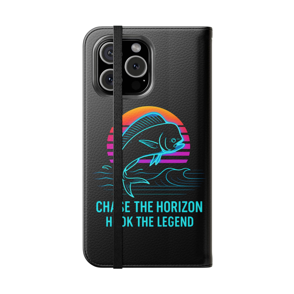 Mahi Mahi Flip Phone Case — Turquoise Water Pattern Wallet Cover