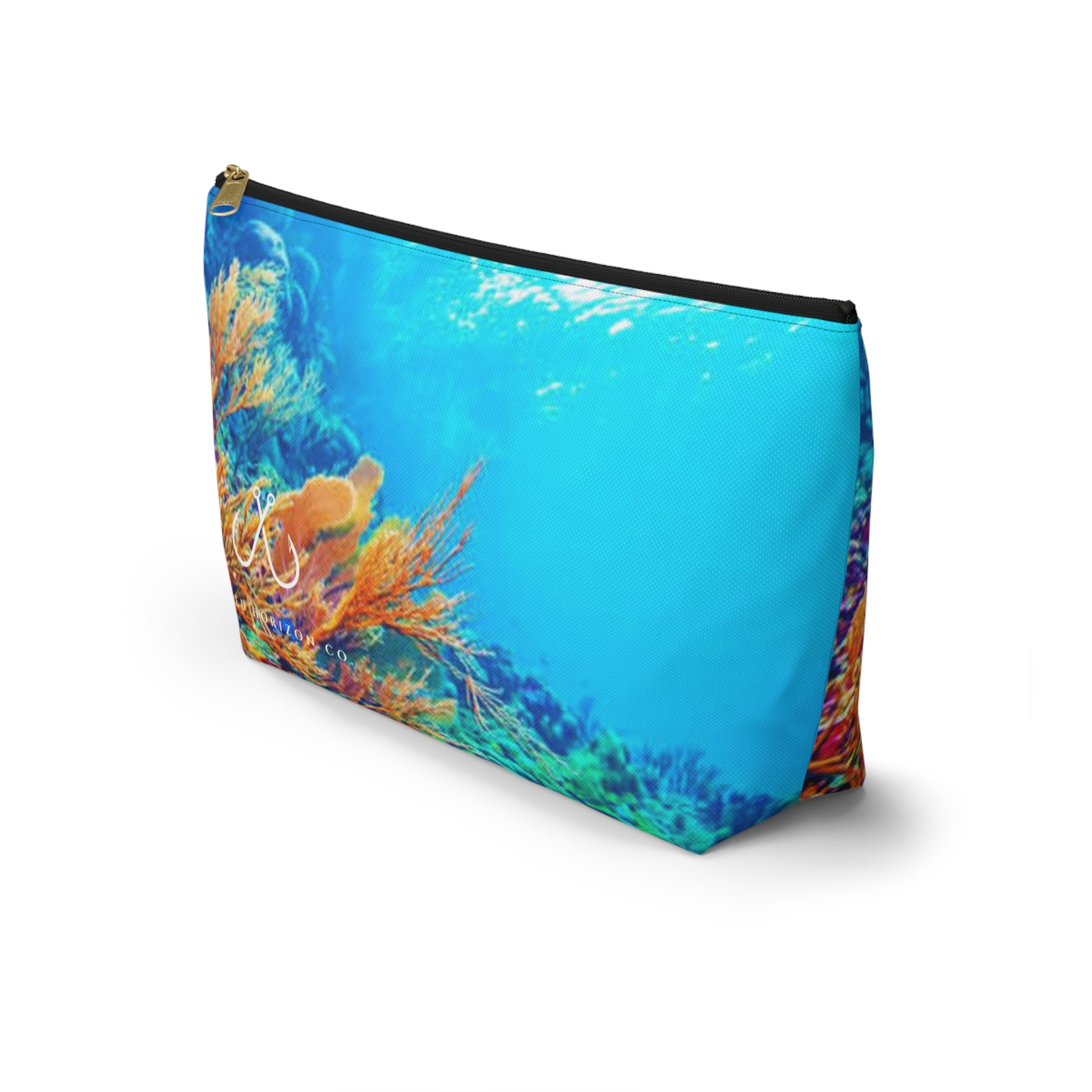 Coral Vibrant Gradient Accessory Pouch | Makeup Bag, Travel Organizer, Gift for Her, Beach Essentials, Stylish Storage