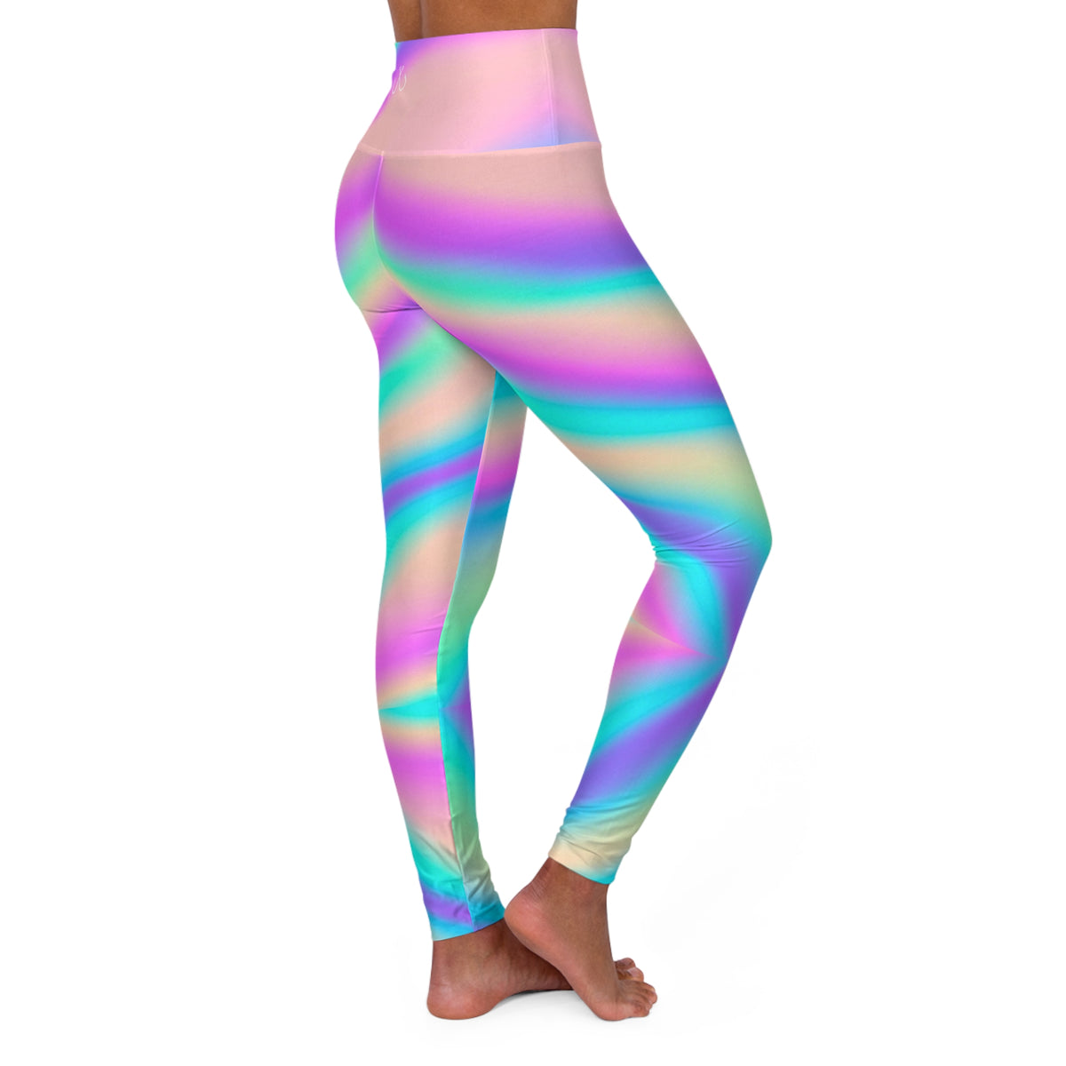 Rainbow High Waisted Yoga Leggings - Purple, Comfortable Activewear, Fitness Pants, Ideal for Gym, Yoga, and Weekend Brunch