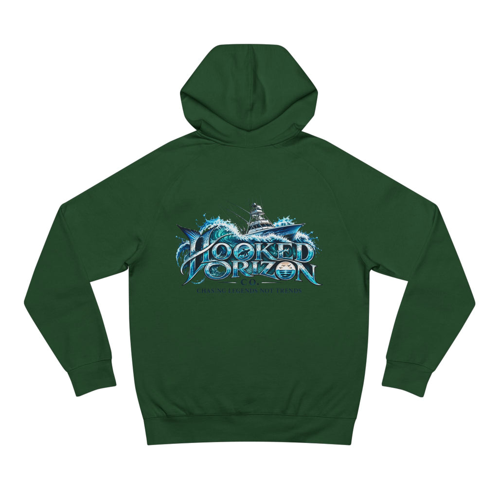 Fishing Boat " Chasing Legends Not Trends "Hooked Horizon Co. Unisex Supply Hoodie