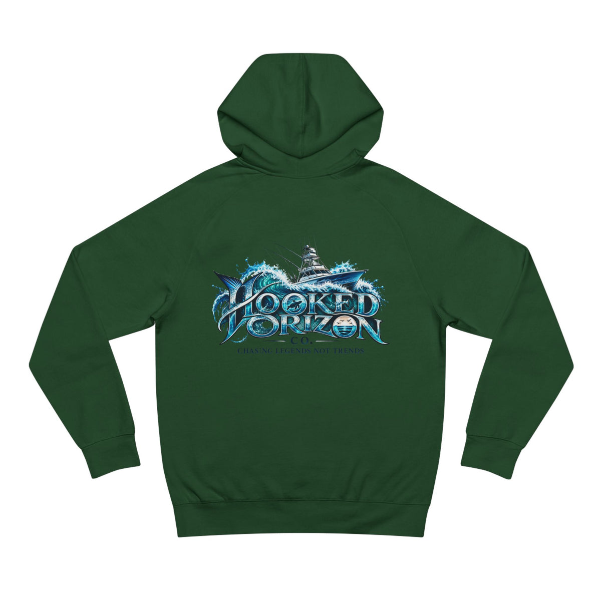 Fishing Boat " Chasing Legends Not Trends "Hooked Horizon Co. Unisex Supply Hoodie