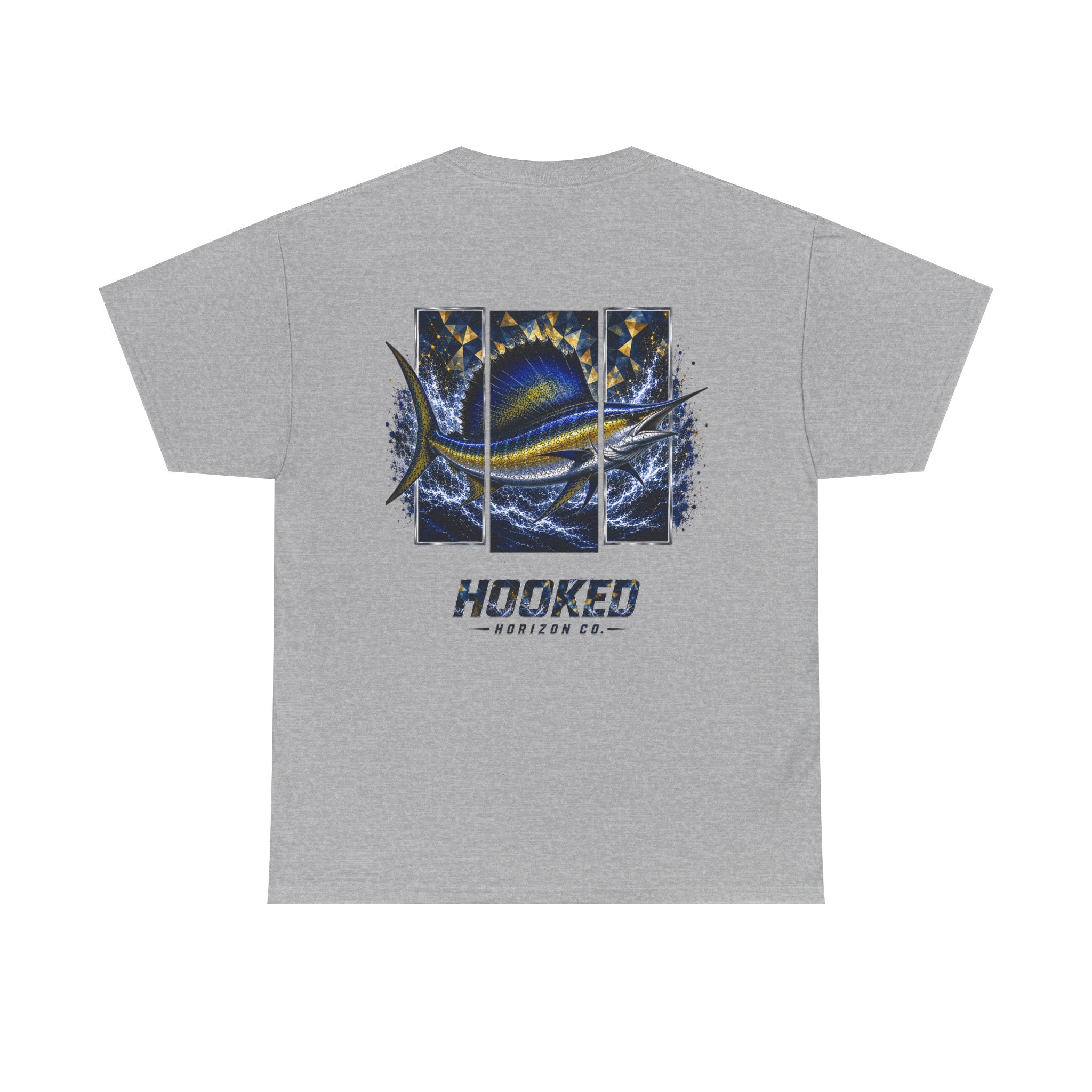 Sail Fish Hooked Horizon Co Tee—Ocean Graphic Tee — "Beloved" Ray Design