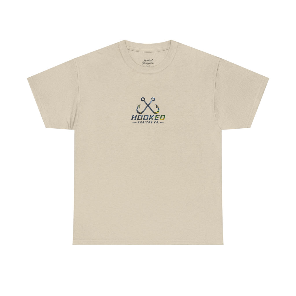 Mahi Mahi Hooked Horizon Co Tee—Ocean Graphic Tee — "Beloved" Ray Design