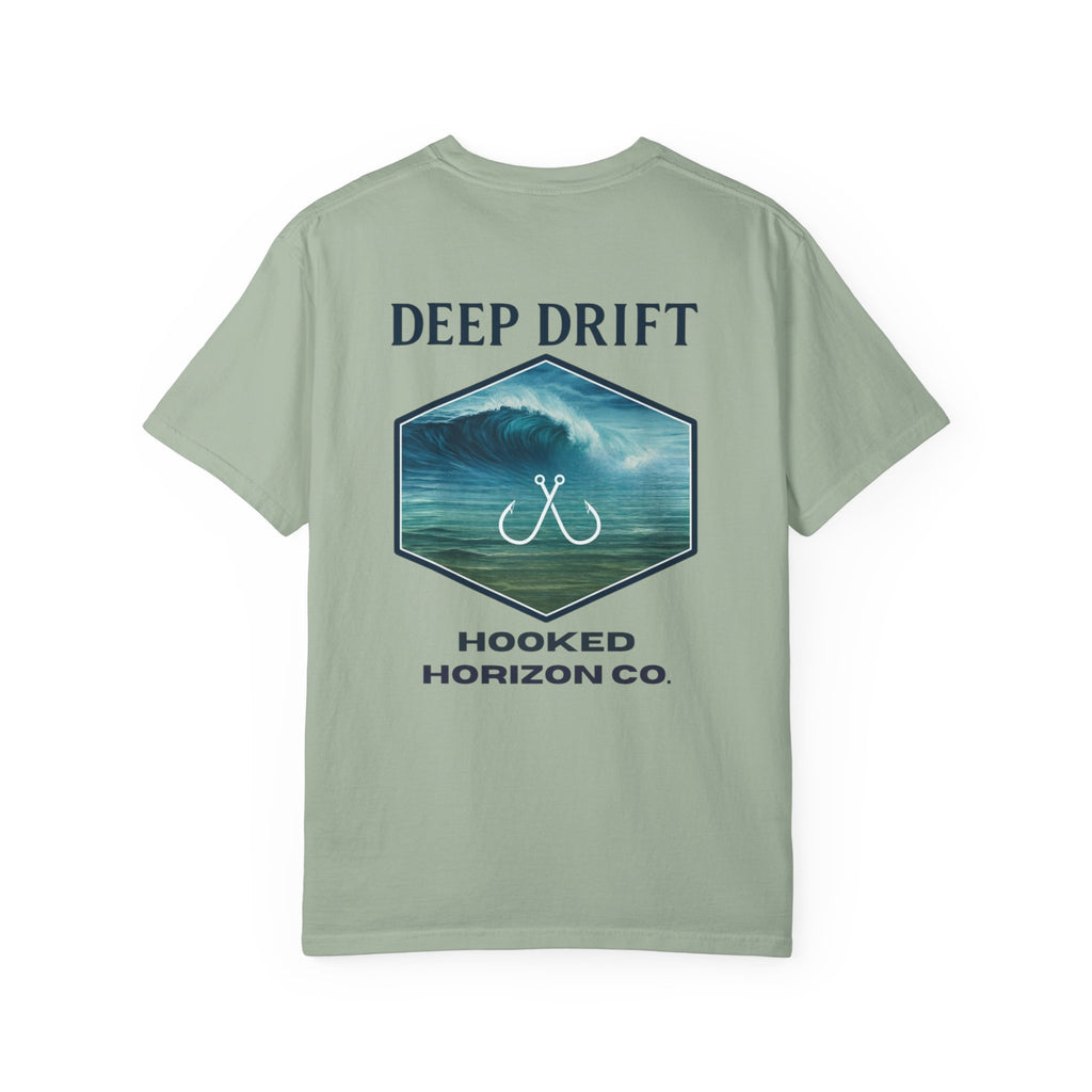 Deep Drift Wave Break Fishing T-Shirt - Ocean-inspired Fishing Tee for Angler Lovers, Hooked Horizon Co. Tee