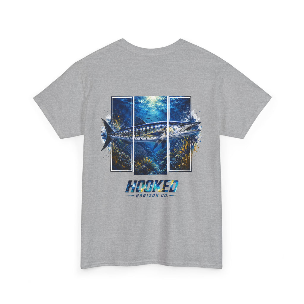 Barracuda Hooked Horizon Co Tee—Ocean Graphic Tee — "Beloved" Ray Design