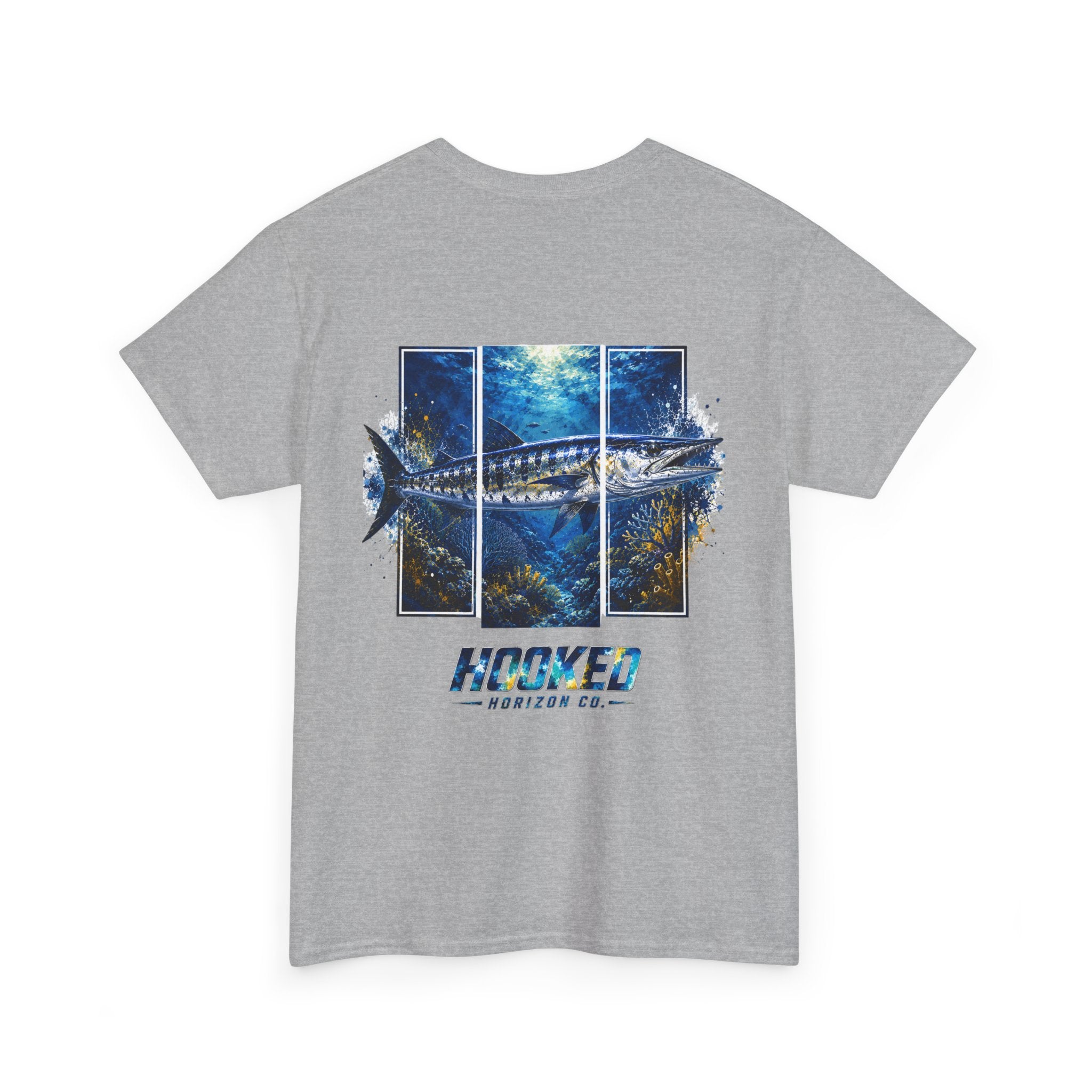 Barracuda Hooked Horizon Co Tee—Ocean Graphic Tee — "Beloved" Ray Design