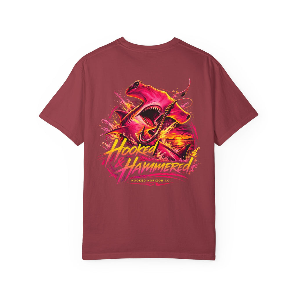 Hooked & Hammered Fishing T-shirt, Hooked Horizon Co, Angler Gifts, Shark Lovers