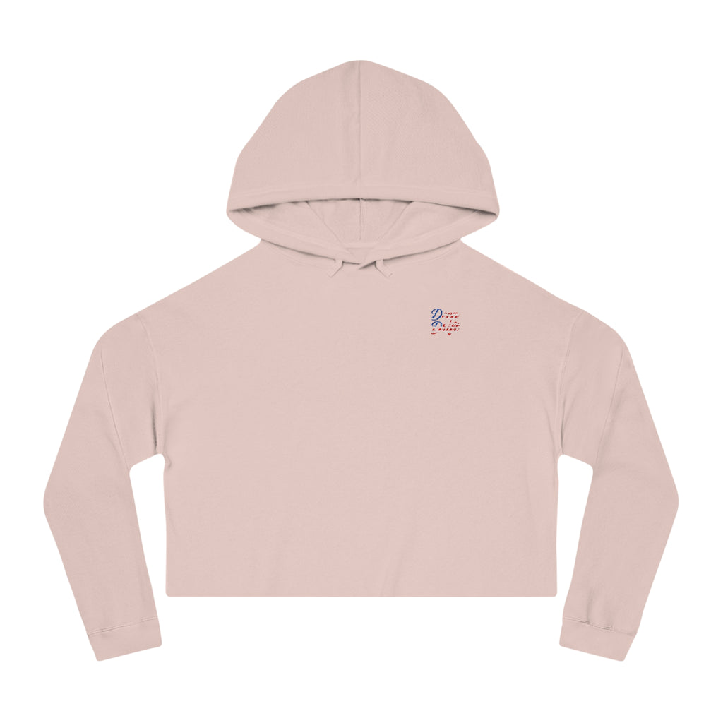 USA Cropped Hoodie - "Deep Drift" Fishing Logo Cropped Hooded Sweatshirt