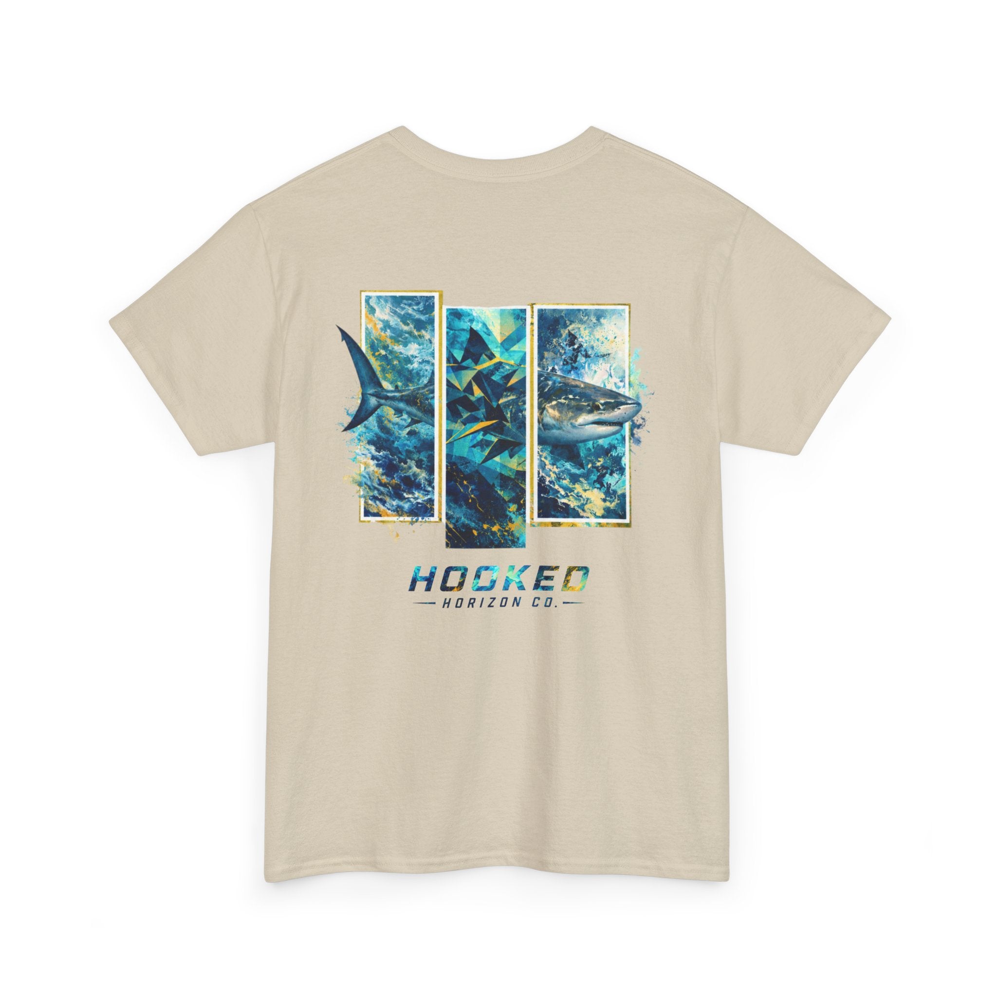 Bull Shark Hooked Horizon Co Tee—Ocean Graphic Tee — "Beloved" Ray Design