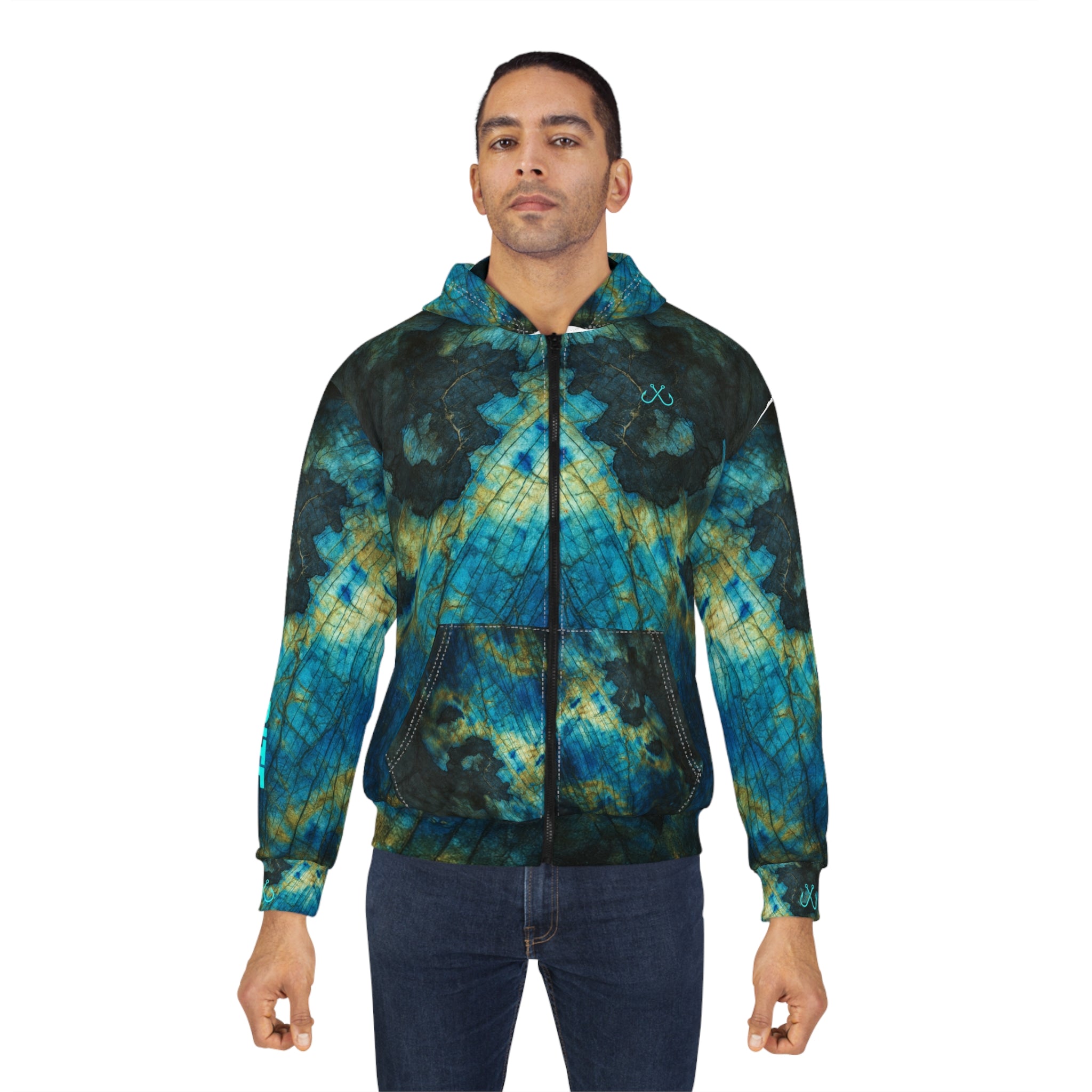 Deep Drift Hooked Horizon Co.  Coral Inspired Fishing Tee Colorful Zip Hoodie, Gifts for Her Gifts for Him, Angler Gear