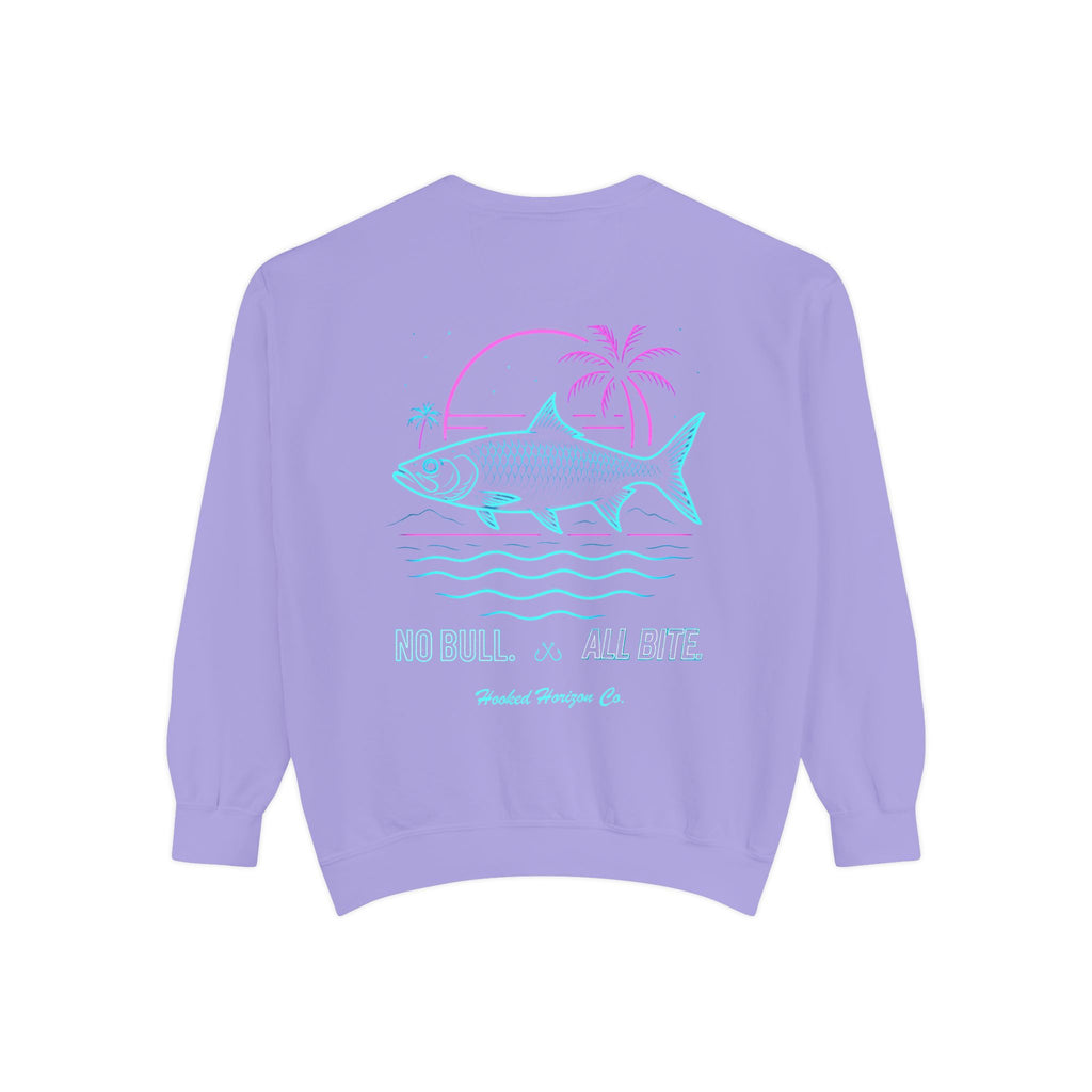 Vintage vibes Neon Tarpon Sweatshirt– Hooked Horizon Co. Ocean apparel, Gifts for Him & Her, Ocean Conservation, Soft Unisex Garment-Dyed Sweatshirt