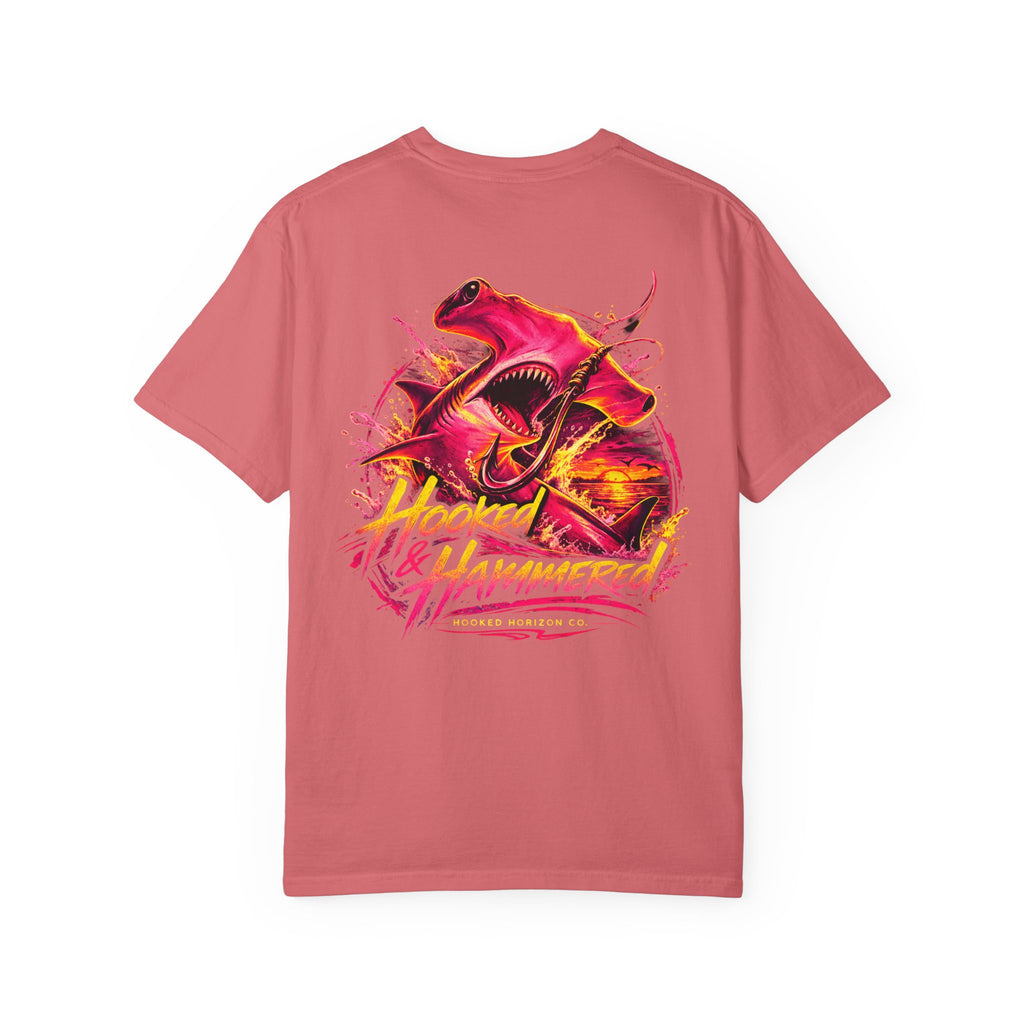 Hooked & Hammered Fishing T-shirt, Hooked Horizon Co, Angler Gifts, Shark Lovers
