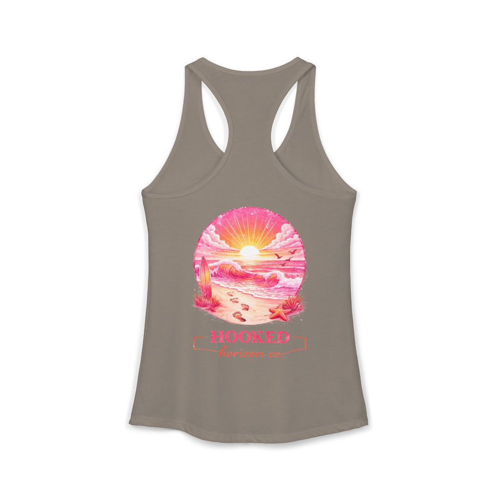 Pink Sunset Hooked Horizon Co. Tank– Gifts for Ocean Lovers, Nautical Fashion, Everyday Comfort, Perfect Gift for Her