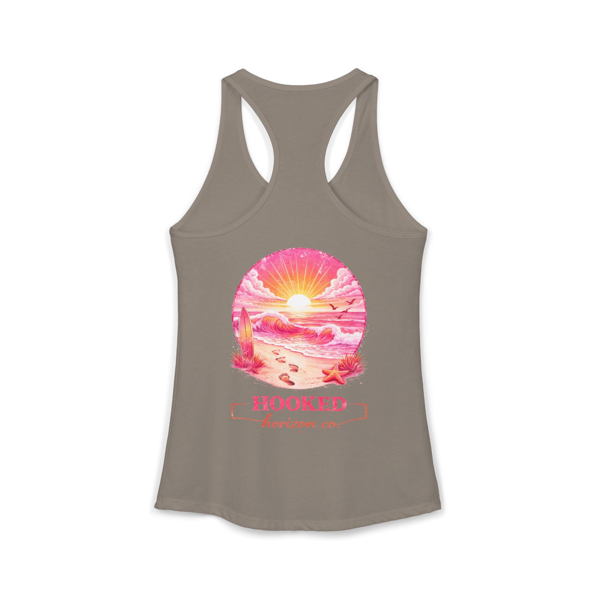 Pink Sunset Hooked Horizon Co. Tank– Gifts for Ocean Lovers, Nautical Fashion, Everyday Comfort, Perfect Gift for Her