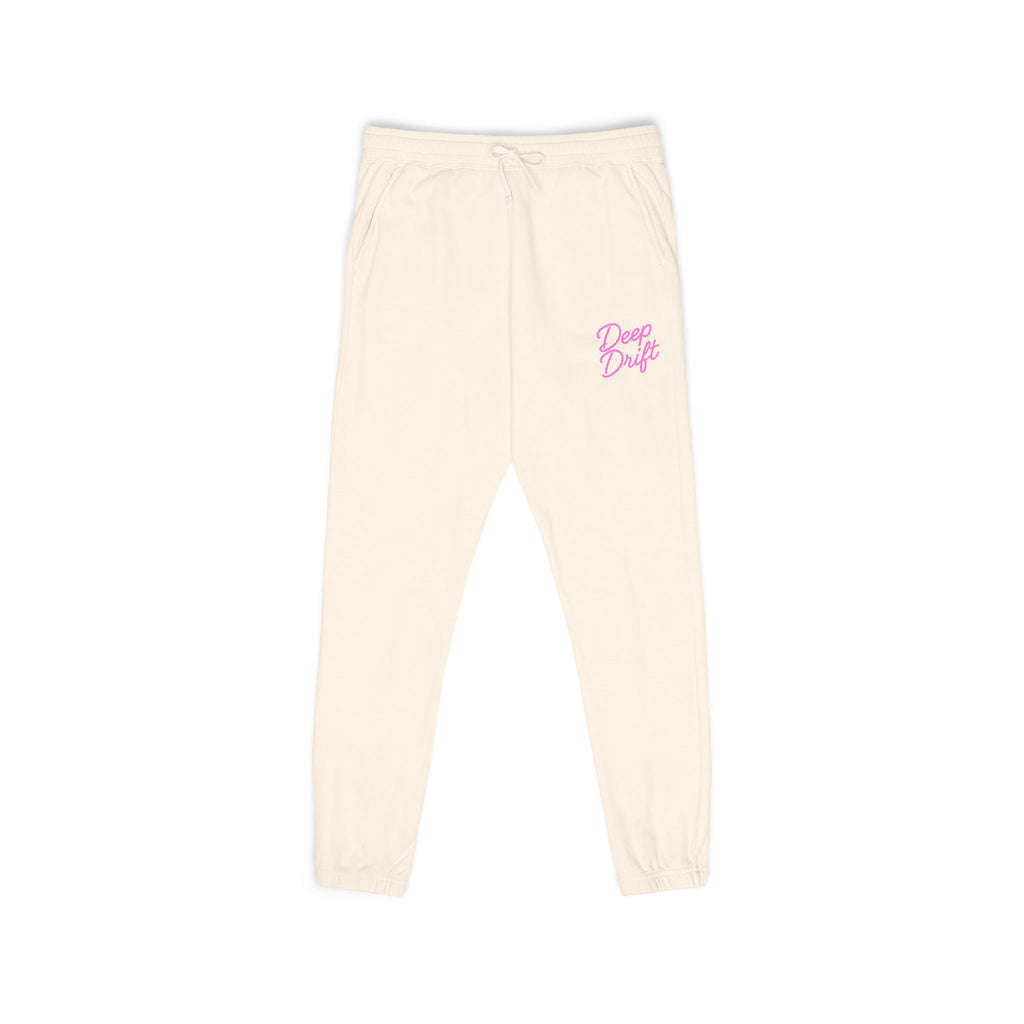 Neon Pink Deep Drift Embroidered Fleece Sweatpants | Cozy Loungewear, Gifts for Everyone, Comfortable Joggers, Relaxed Fit Sweatpants, God is Love, Unisex Fashion
