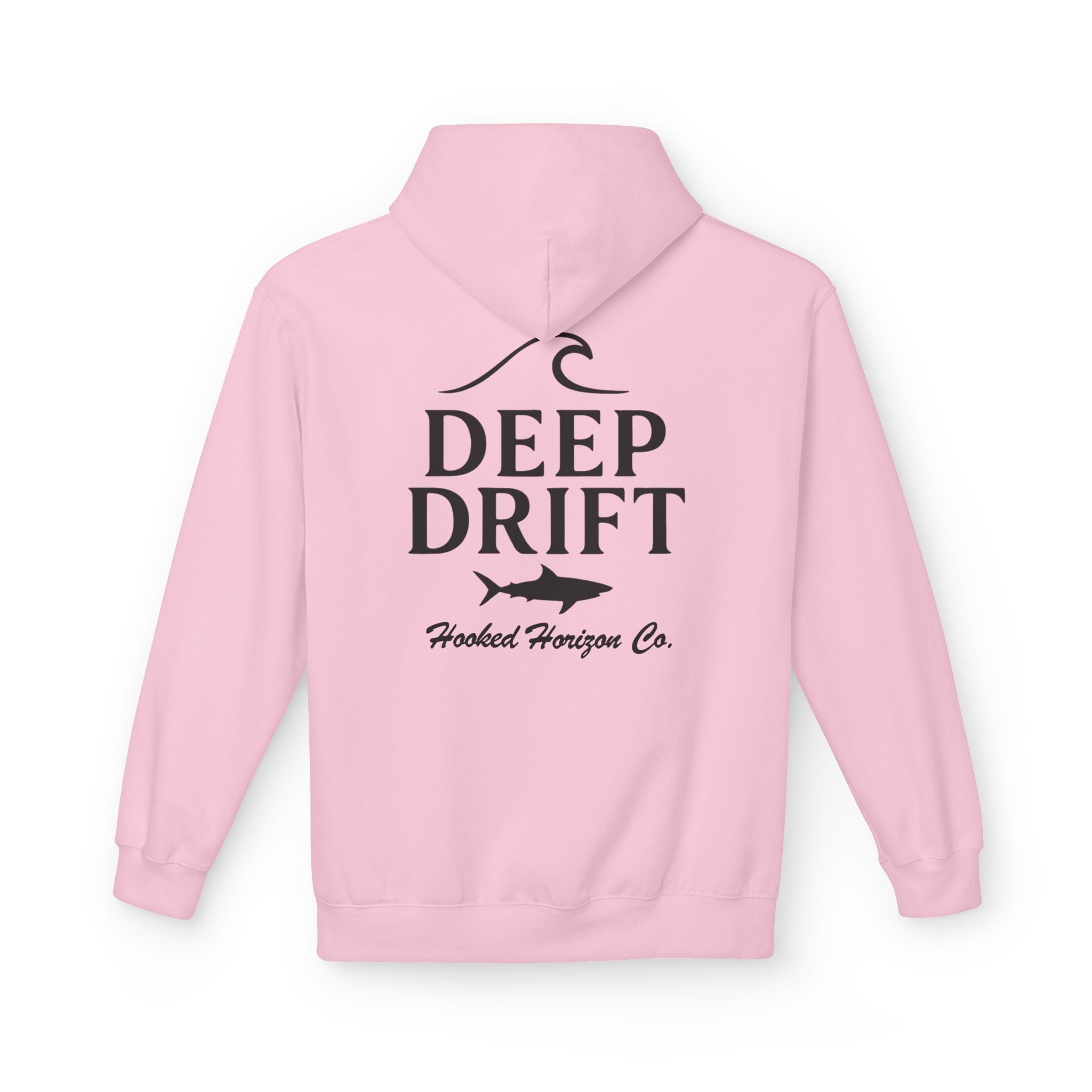 Deep Drift Wave & Shark Fishing Hoodie — Hooked Horizon Co. Pullover, Multiple Color Variations