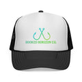 Sea Green & Teal Blue Trucker Cap — Hooked Horizon Co. Fishing Hooks Logo