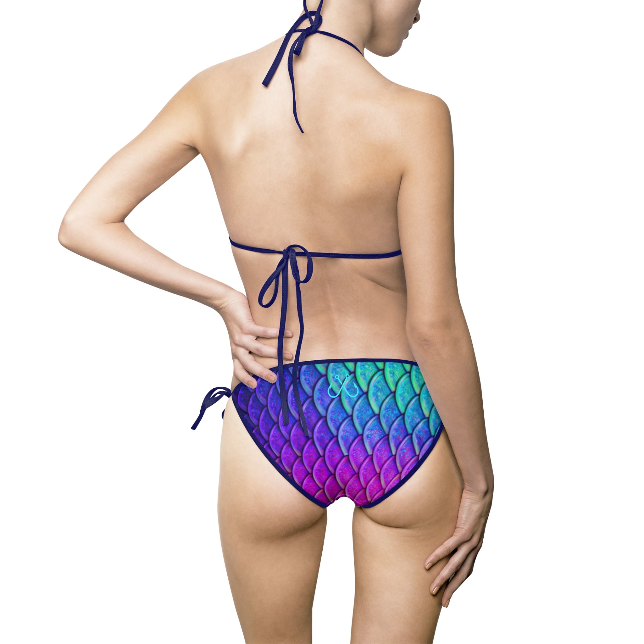 Parrot Fish Scale Inspired Bikini –  Hooked Horizon Co. Swimsuit, Summer Beachwear, Swimwear for Vacations, Pool Parties, Tropical Getaways, Custom Strap Colors – Multiple Variations