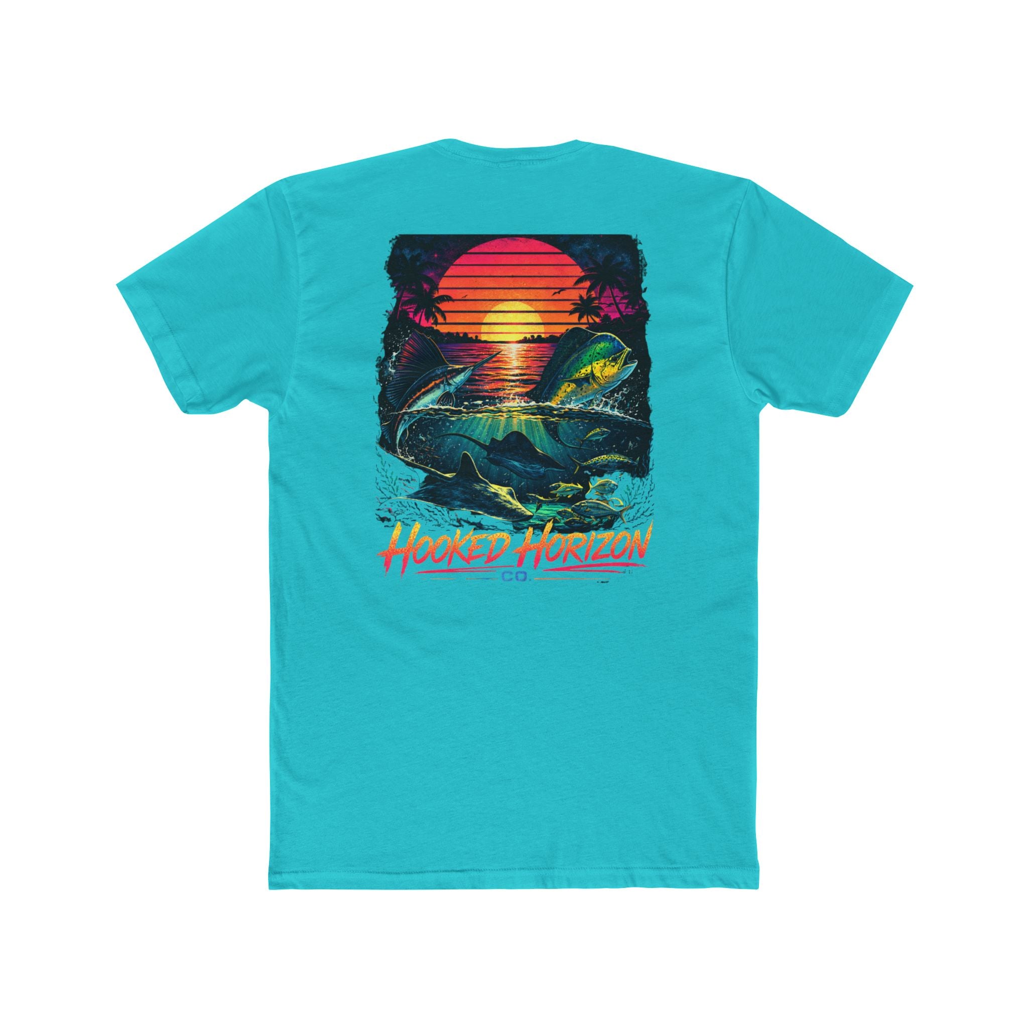 Hooked Horizon Co.  Sunset Fishing T-Shirt— Multiple Color Variations