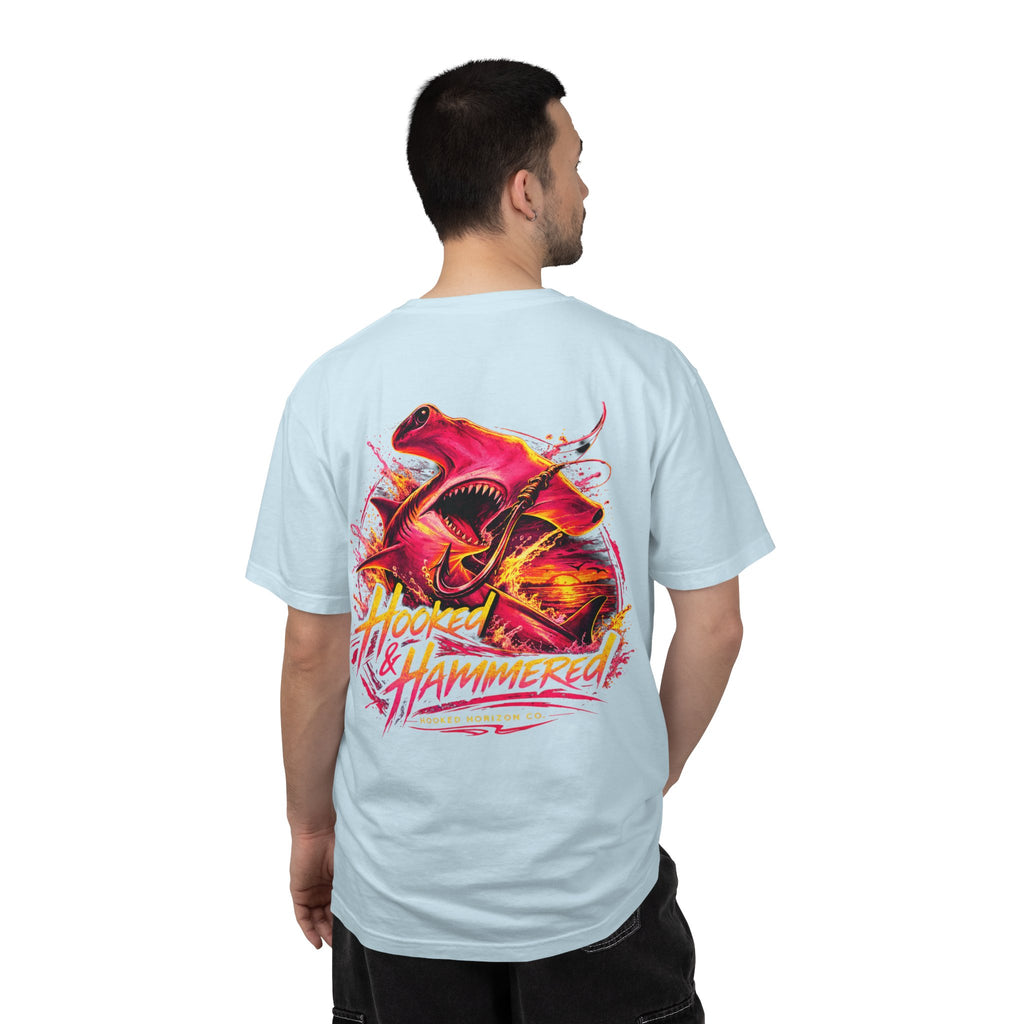 Hooked & Hammered Fishing T-shirt, Hooked Horizon Co, Angler Gifts, Shark Lovers