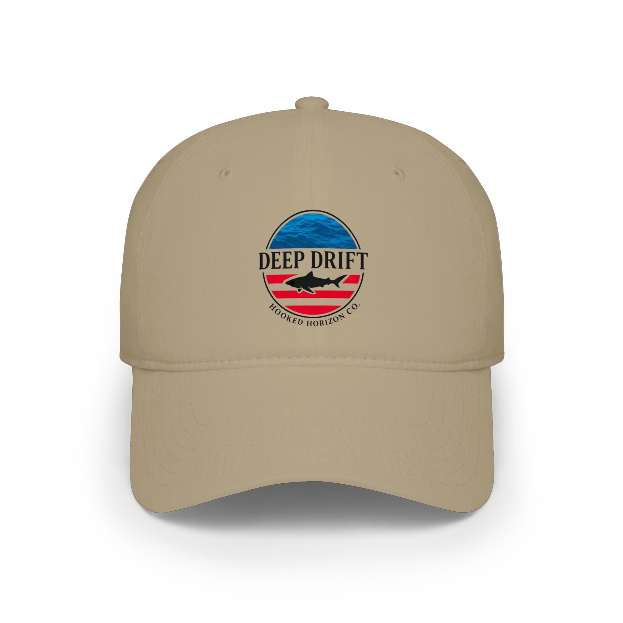 Deep Drift American Flag Patch Baseball Cap — Vintage Ocean Americana Low-Profile Hat, Multiple Color Variations
