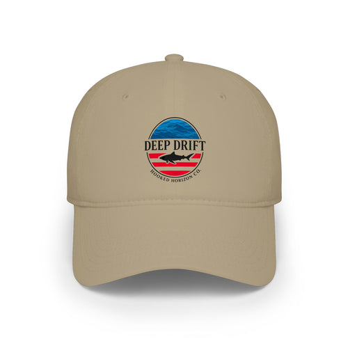 Deep Drift American Flag Patch Baseball Cap — Vintage Ocean Americana Low-Profile Hat, Multiple Color Variations
