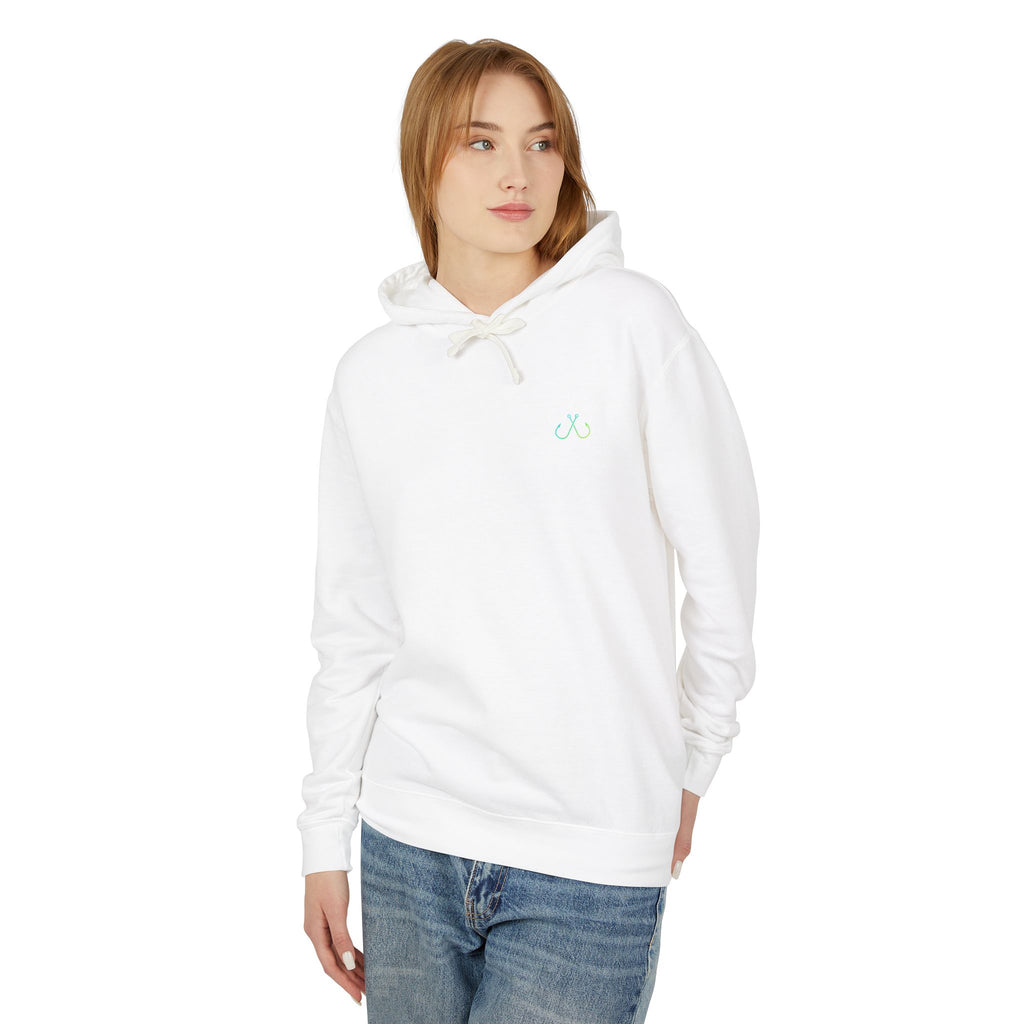 Hooked Horizon Co Unisex Lightweight Hoodie with Deep Drift Design | Perfect for Fishermen, Beach Lovers, Casual Outings, Gift for Him/Her, Nautical Style,  Ocean Lover Gifts