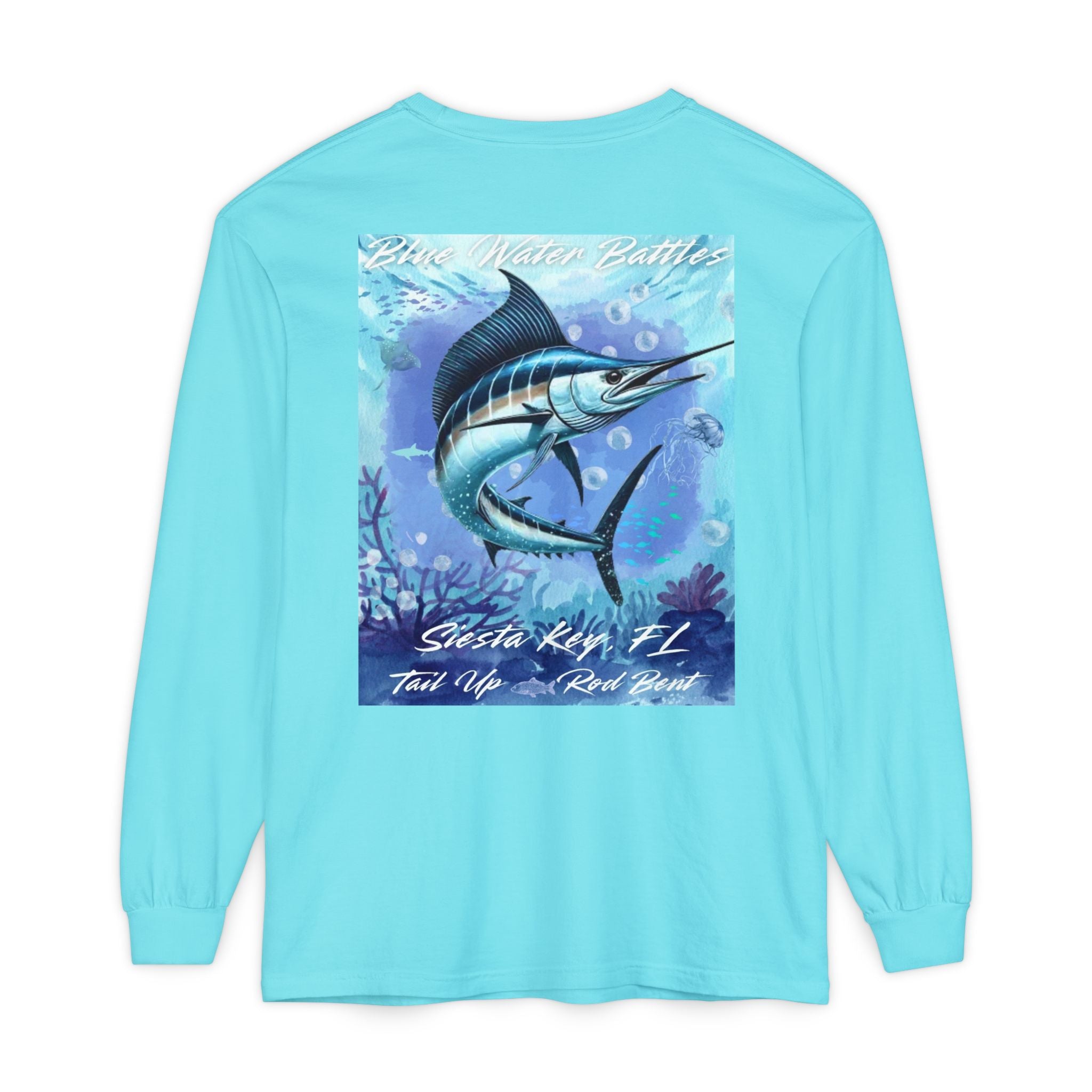 Deep Drift Seaside Fishing Long Sleeve T-Shirt, Ocean Adventure Apparel, Boat Trip Shirt, Coastal Style, Gift for Fishermen