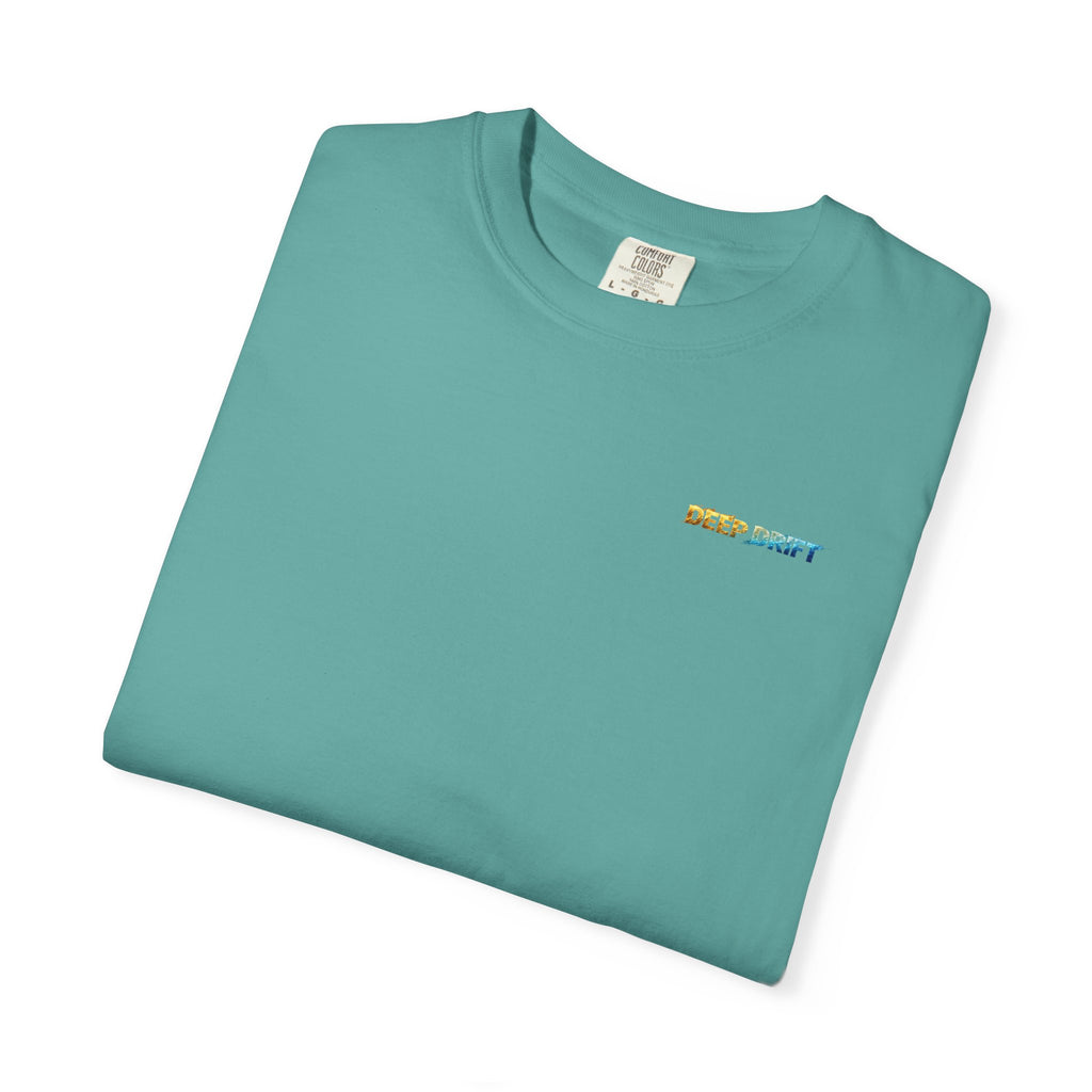 Gold & Blue Tarpon Hooked Horizon Co. — Deep Drift Fishing Graphicishing Tee for Angler Lovers, Shark Lovers, Ocean Tee