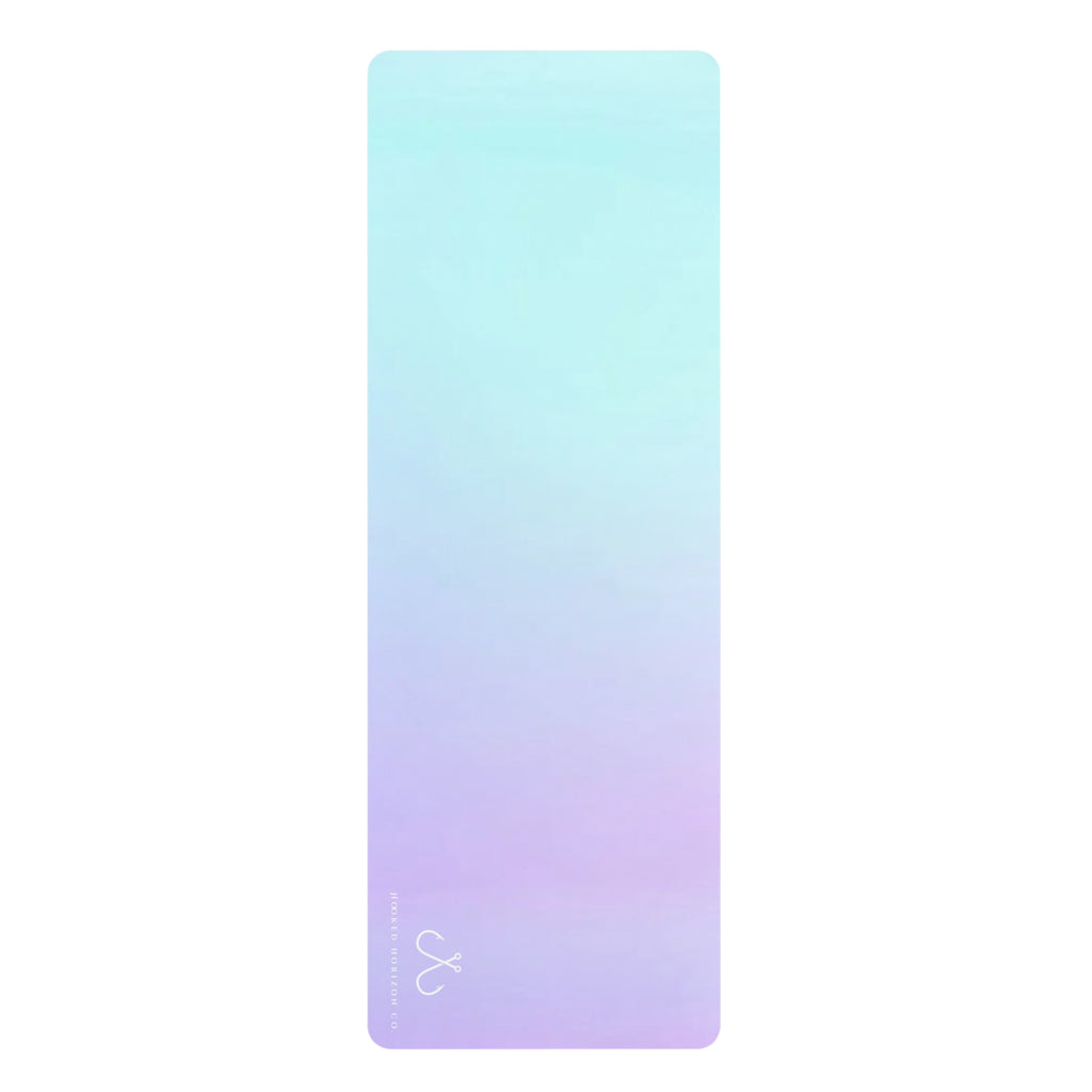 Purple To Blue Ombre Ocean-Inspired Rubber Yoga Mat for Mindfulness, Fitness, Eco-Friendly Exercise, Home Workouts, Gift for Yogis