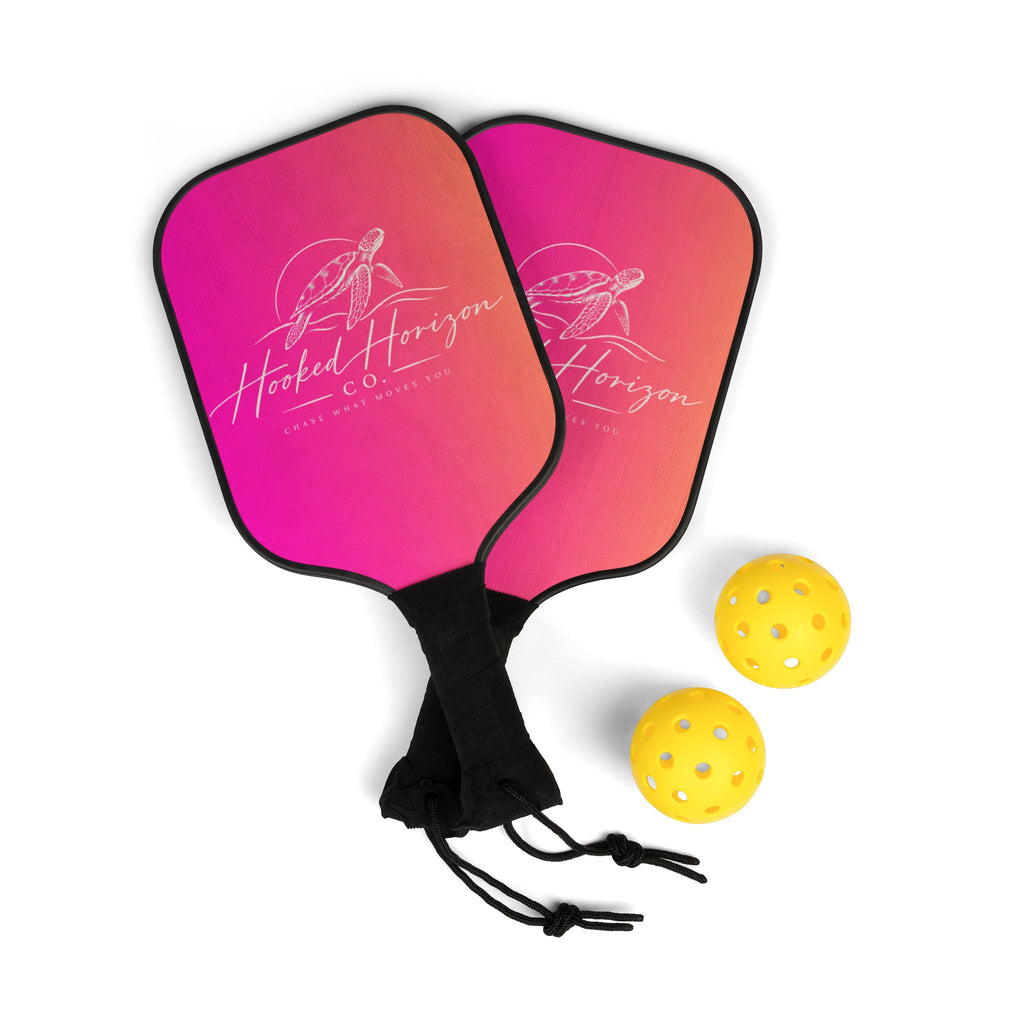 Pink & Peach Turtle— Hooked Horizon Co. Pickleball Kit