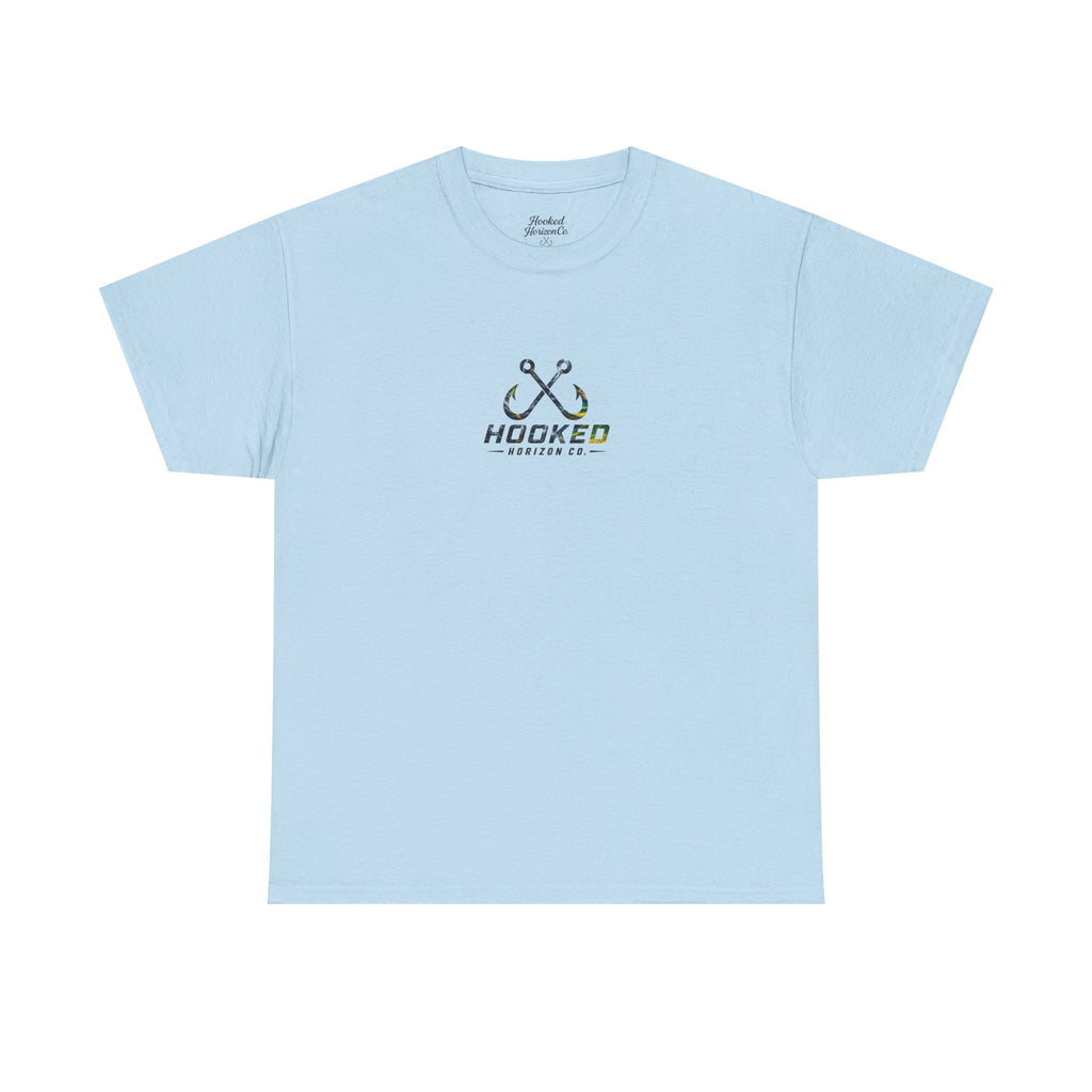 Mahi Mahi Hooked Horizon Co Tee—Ocean Graphic Tee — "Beloved" Ray Design