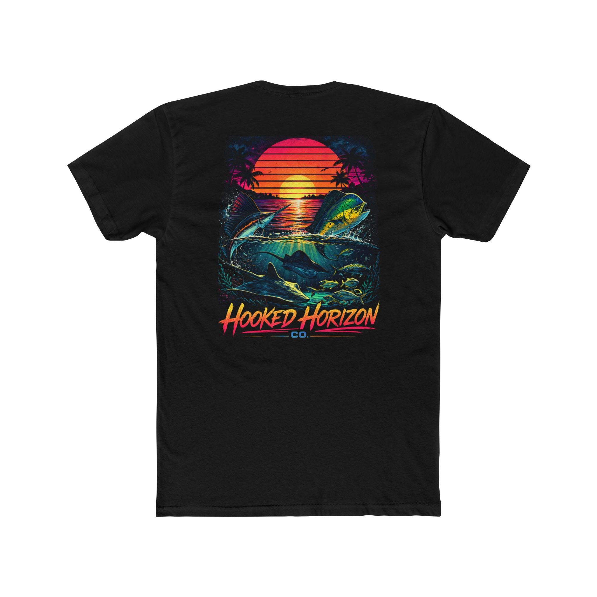 Hooked Horizon Co.  Sunset Fishing T-Shirt— Multiple Color Variations