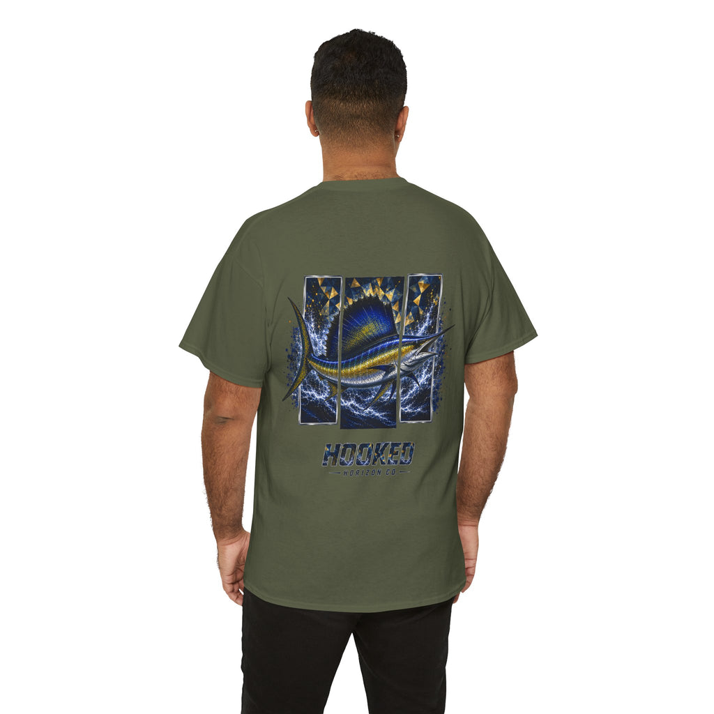 Sail Fish Hooked Horizon Co Tee—Ocean Graphic Tee — "Beloved" Ray Design