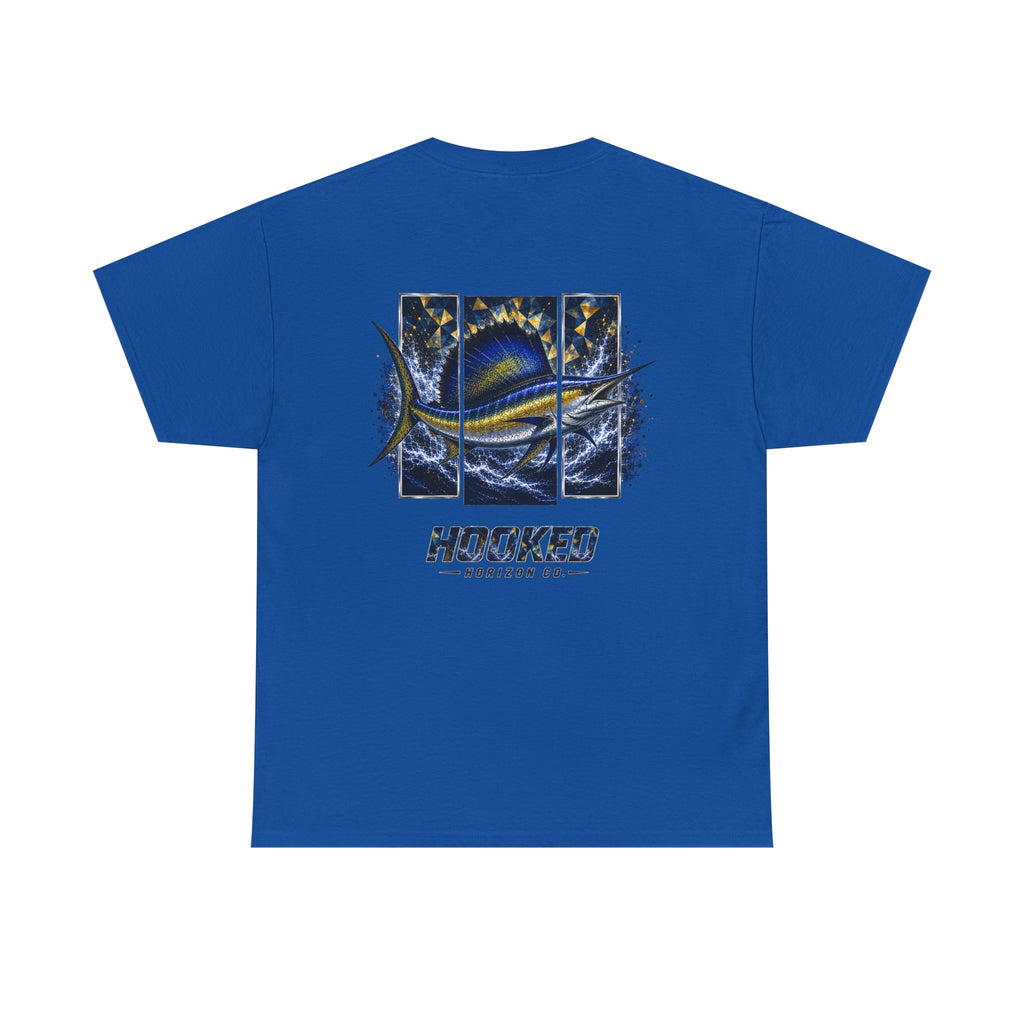 Sail Fish Hooked Horizon Co Tee—Ocean Graphic Tee — "Beloved" Ray Design