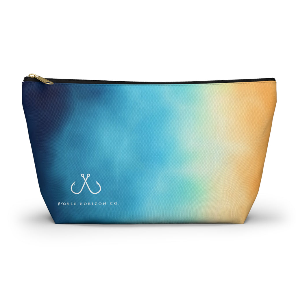 Bright Ombre Costal Vibes– Hooked Horizon Co Vibrant Gradient Accessory Pouch | Makeup Bag, Travel Organizer, Gift for Her, Beach Essentials, Stylish Storage