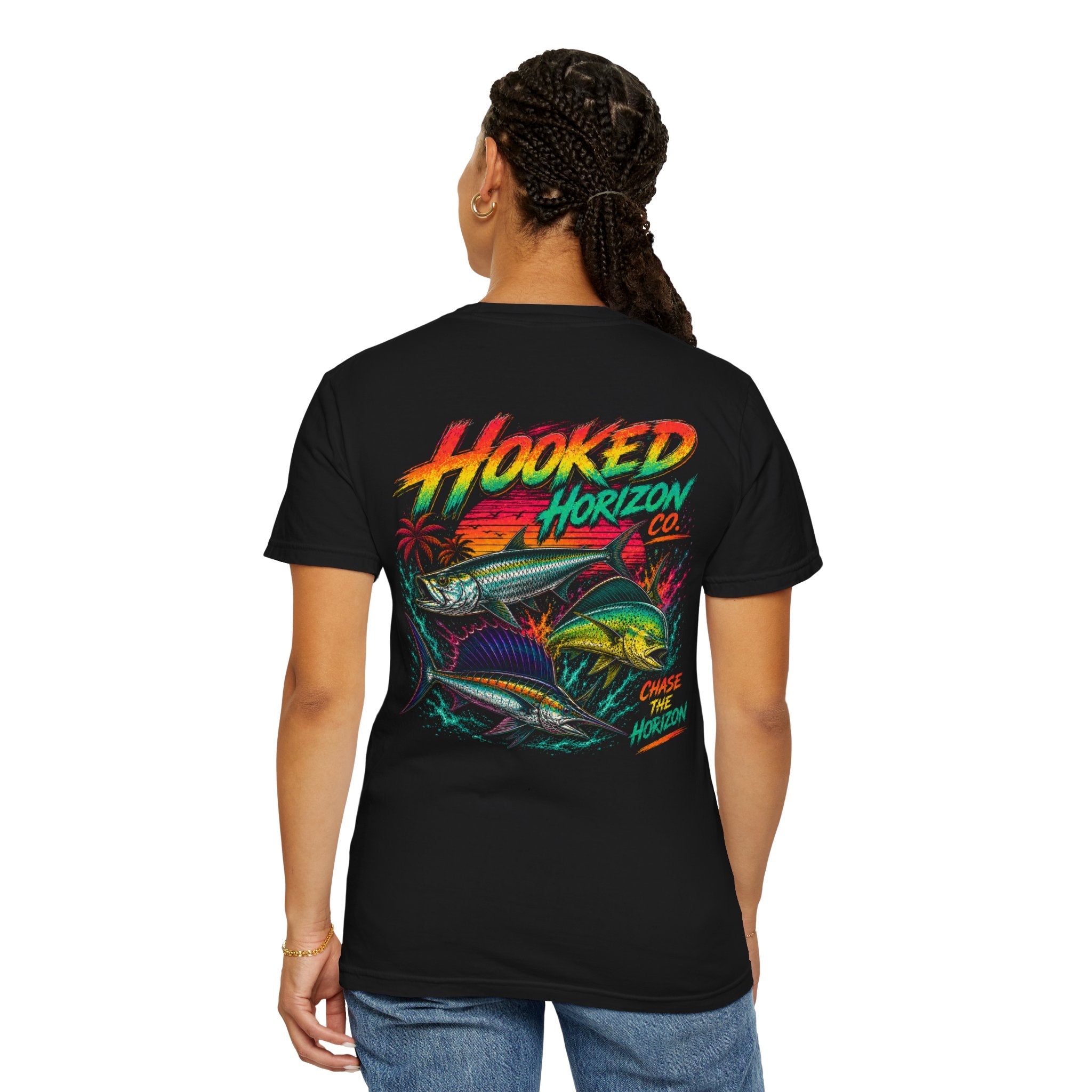 Retro 80s Tripple Fish Fishing Tee — Hooked Horizon Co.  Angler Gifts Ocean Lover Gifts