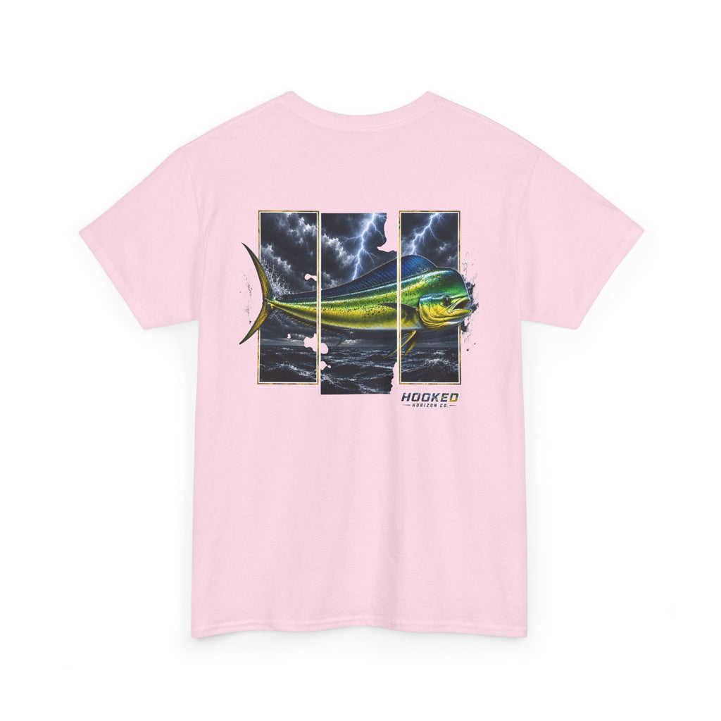 Mahi Mahi Hooked Horizon Co Tee—Ocean Graphic Tee — "Beloved" Ray Design