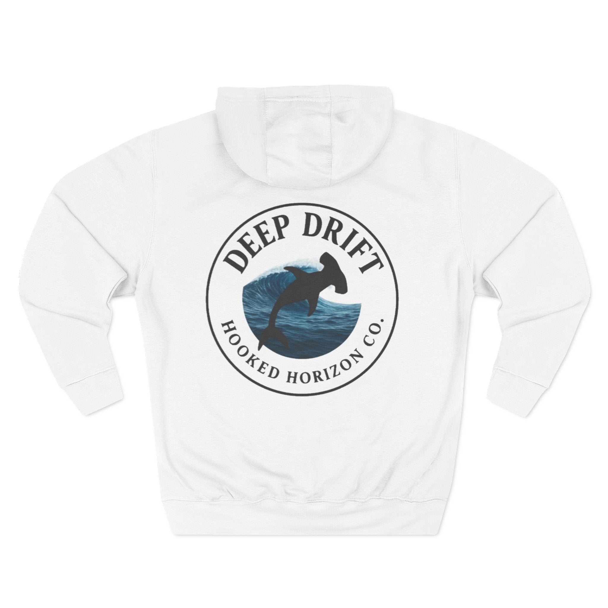 Hammer Head Shark Deep Drift– Hooked Horizon Co. Unisex Zip Hoodie for Ocean Lovers, Nautical Fashion, Cool Weather Gear, Everyday Comfort, Perfect Gift