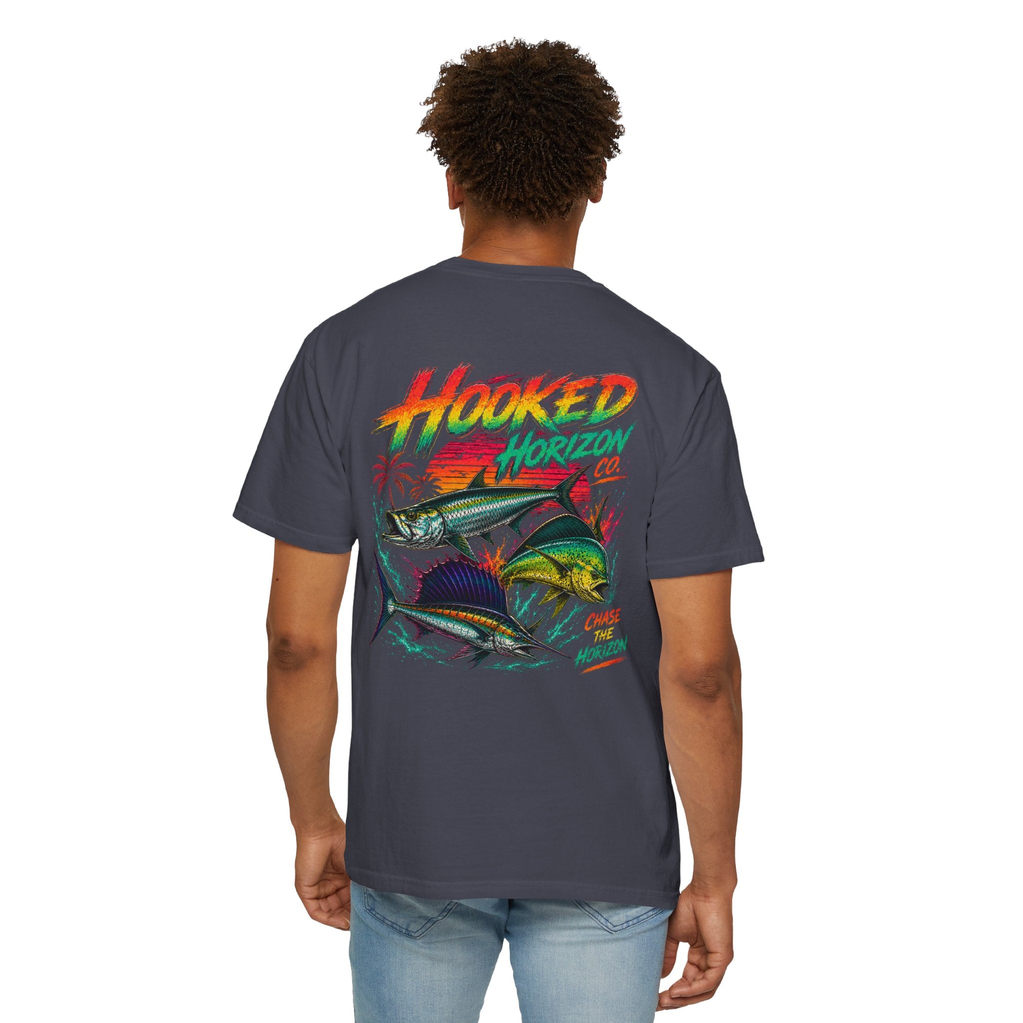 Retro 80s Tripple Fish Fishing Tee — Hooked Horizon Co.  Angler Gifts Ocean Lover Gifts