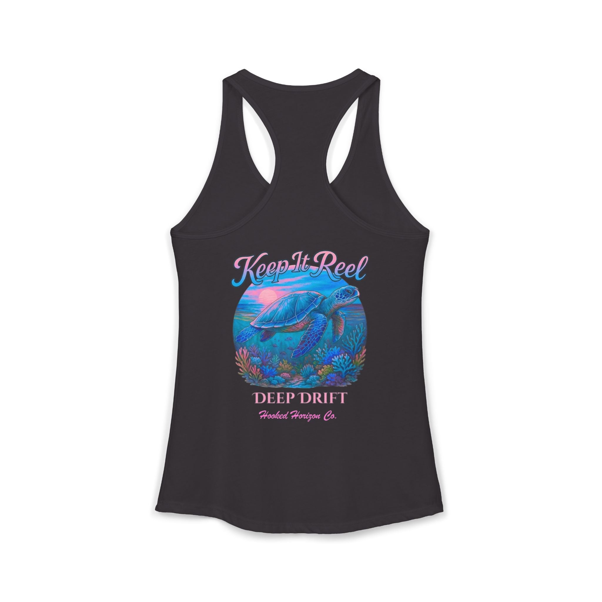 Turtle " Keep It Reel" Deep Drift– Hooked Horizon Co. Gifts for Ocean Lovers, Nautical Fashion, Everyday Comfort, Perfect Gift for Her