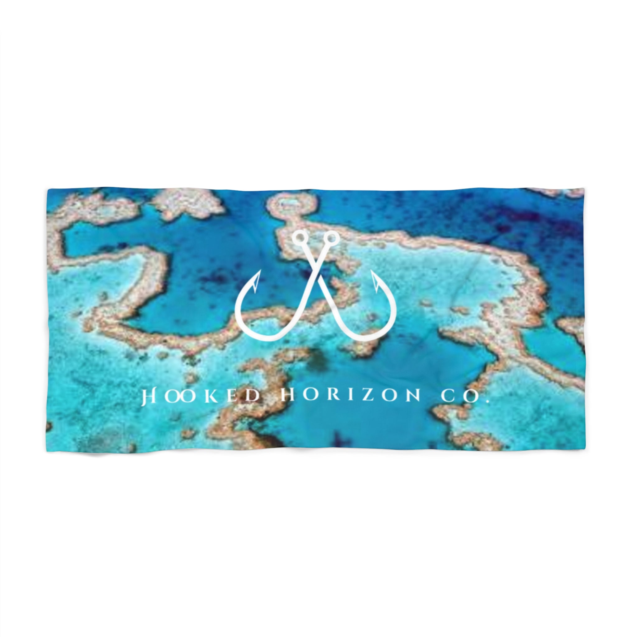 Blue Reef Hooked Horizon Co. Ocean Coral Coastal Vibes Beach Towel - Perfect for Summer, Pool Days, Camping, Beach Parties, Vacation Fun
