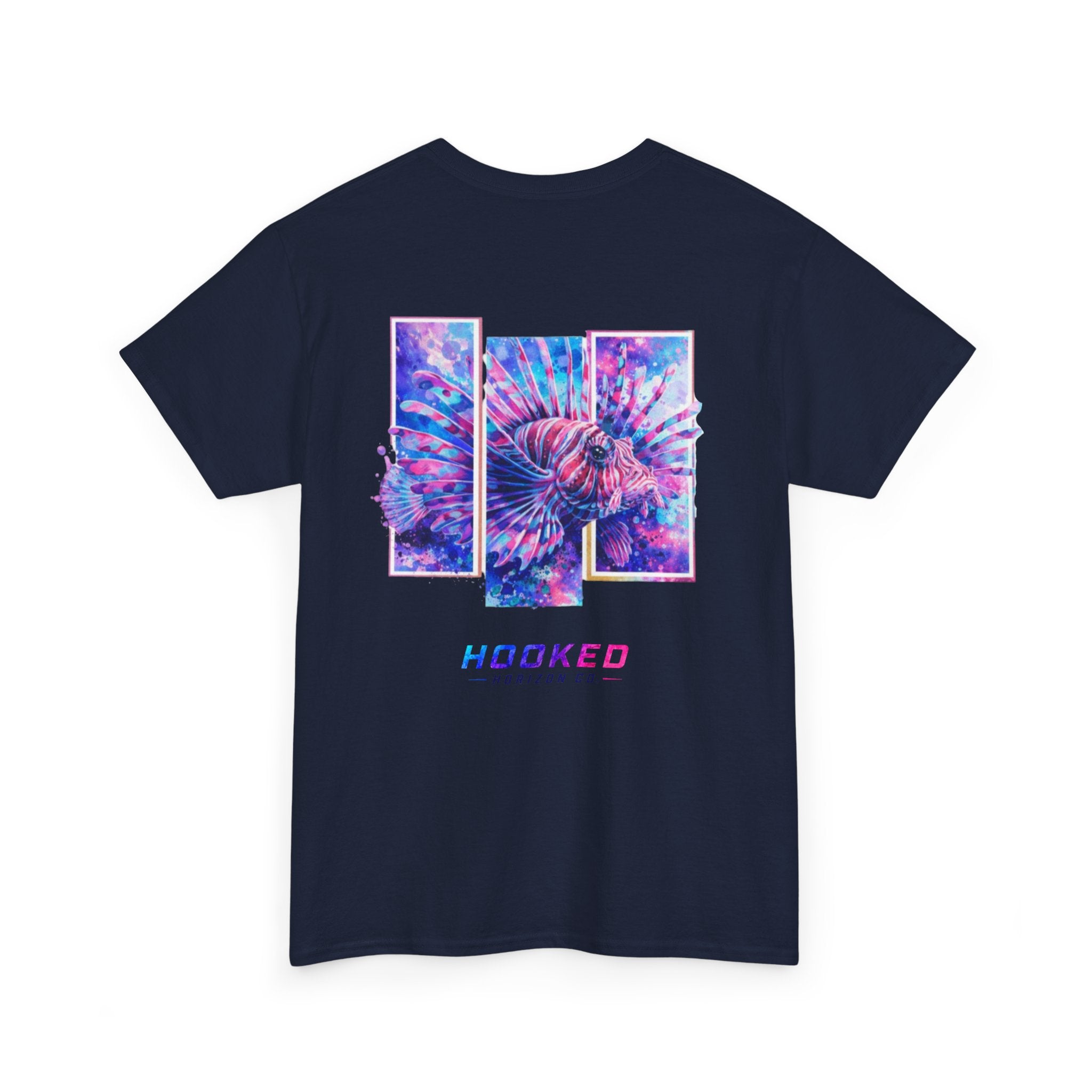 Lion Fish Hooked Horizon Co Tee—Ocean Graphic Tee — "Beloved" Ray Design