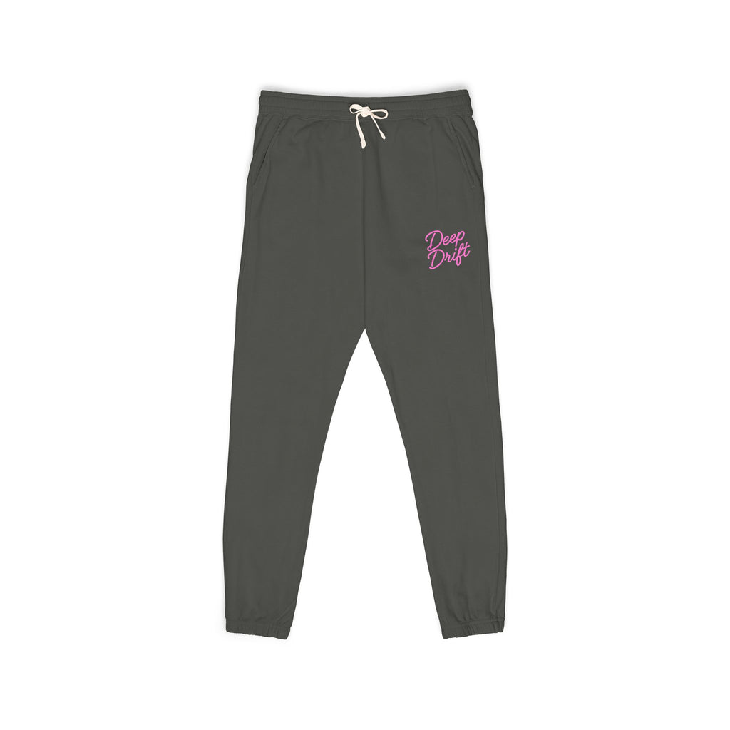 Neon Pink Deep Drift Embroidered Fleece Sweatpants | Cozy Loungewear, Gifts for Everyone, Comfortable Joggers, Relaxed Fit Sweatpants, God is Love, Unisex Fashion