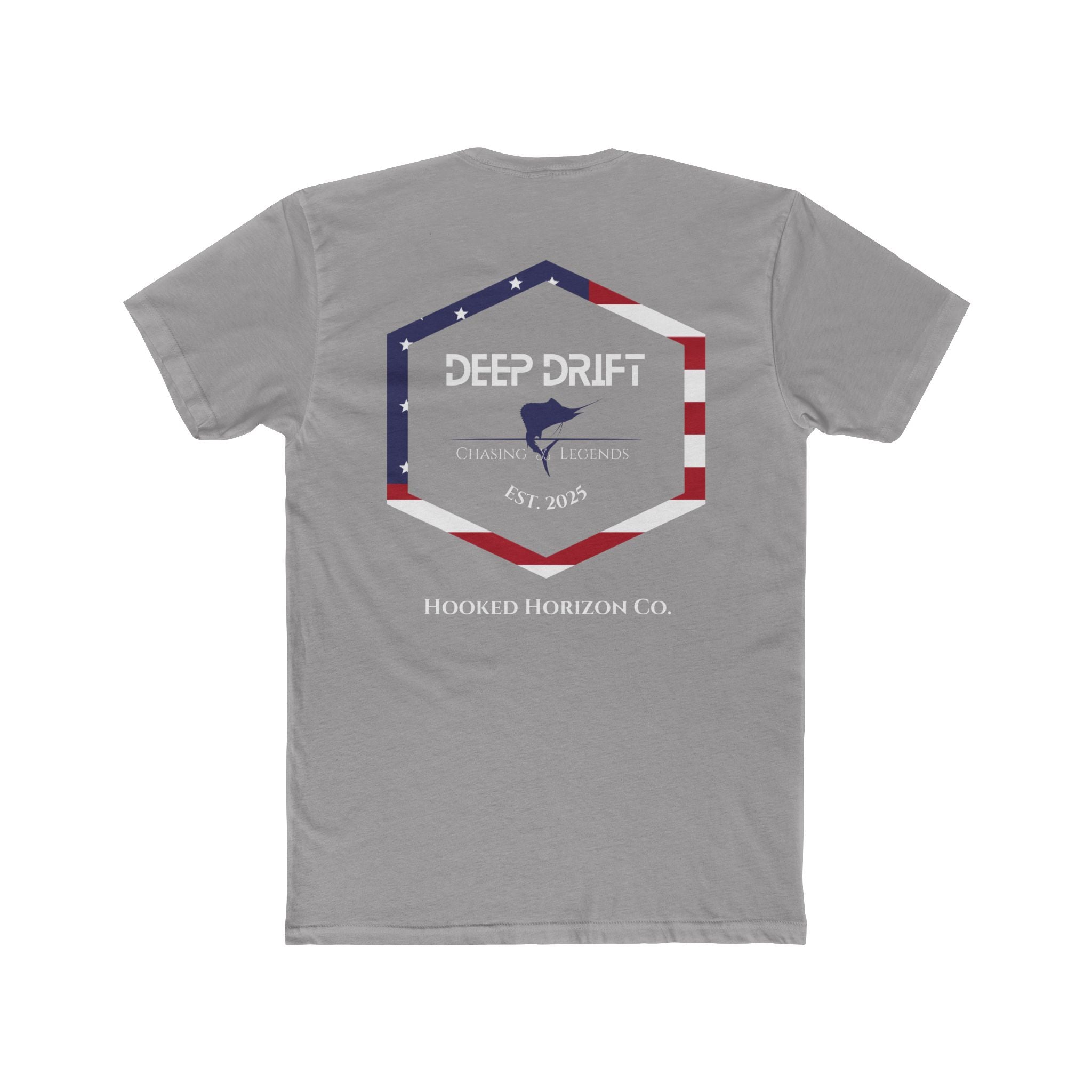 USA Deep Drift Marlin Tee — Patriotic Hooked Horizon Co. Fishing T-Shirt