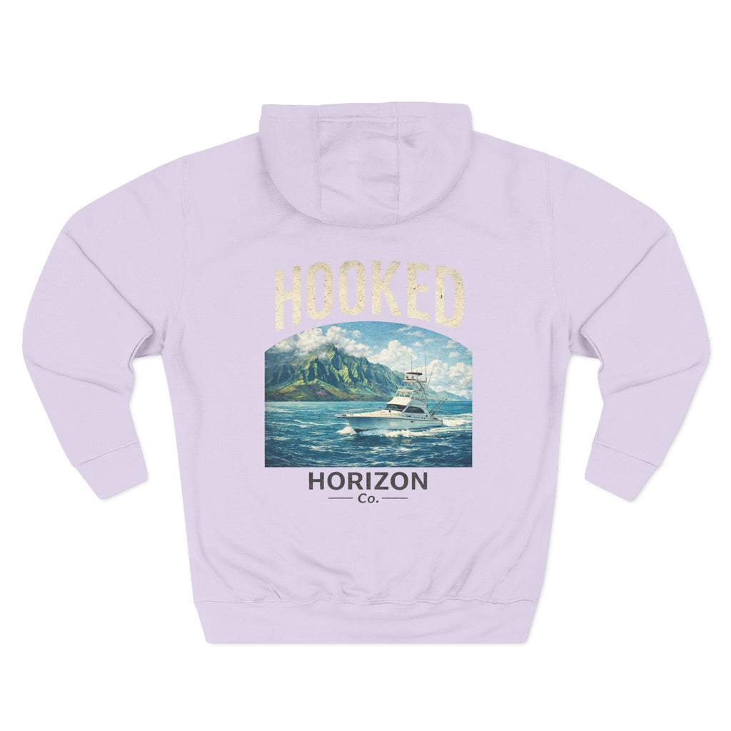 Fishing Charter T-Shirt— Hooked Horizon Hoodie — Fishing Boat Graphic Pullover