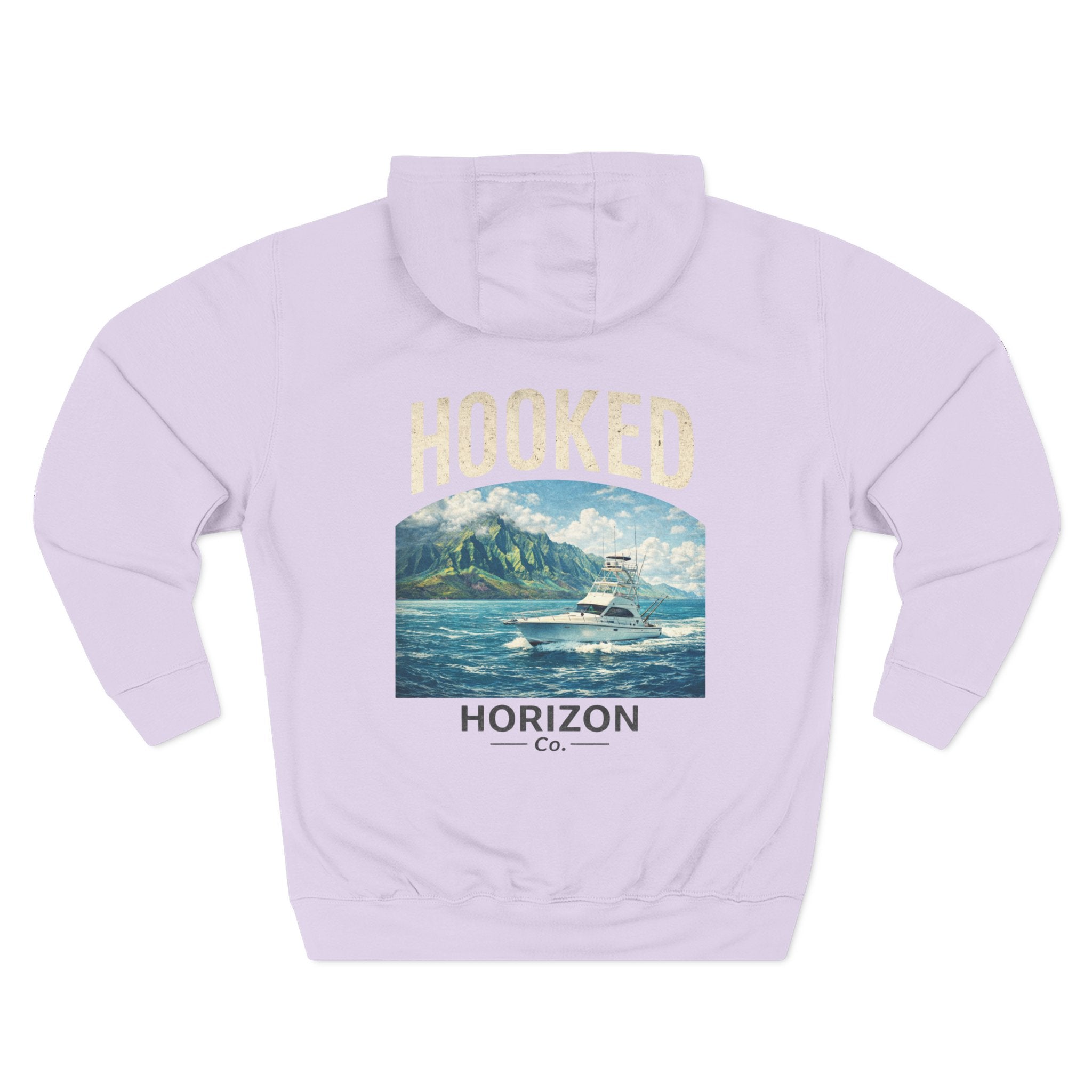 Fishing Charter T-Shirt— Hooked Horizon Hoodie — Fishing Boat Graphic Pullover