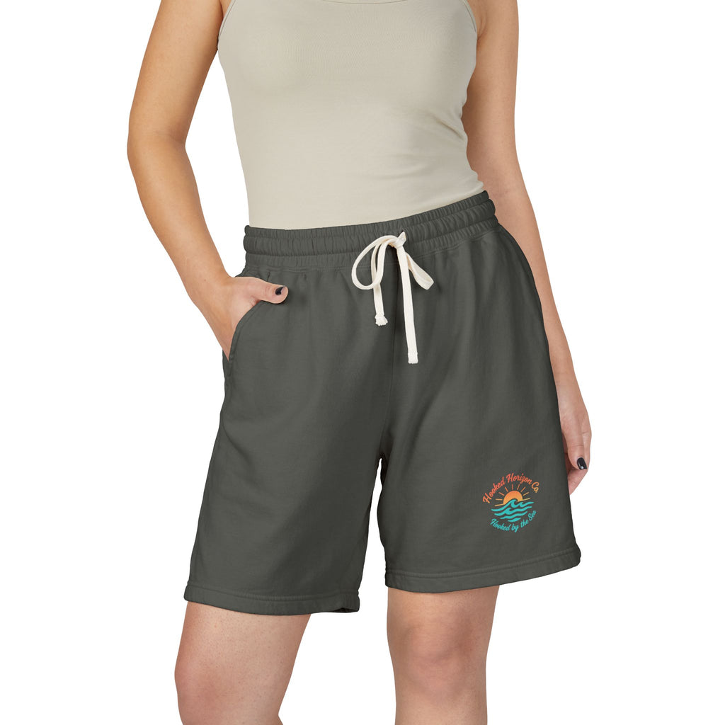 Hooked Horizon Co.  Fleece Sweat Shorts — Lightweight Garment-Dyed Lounge Shorts