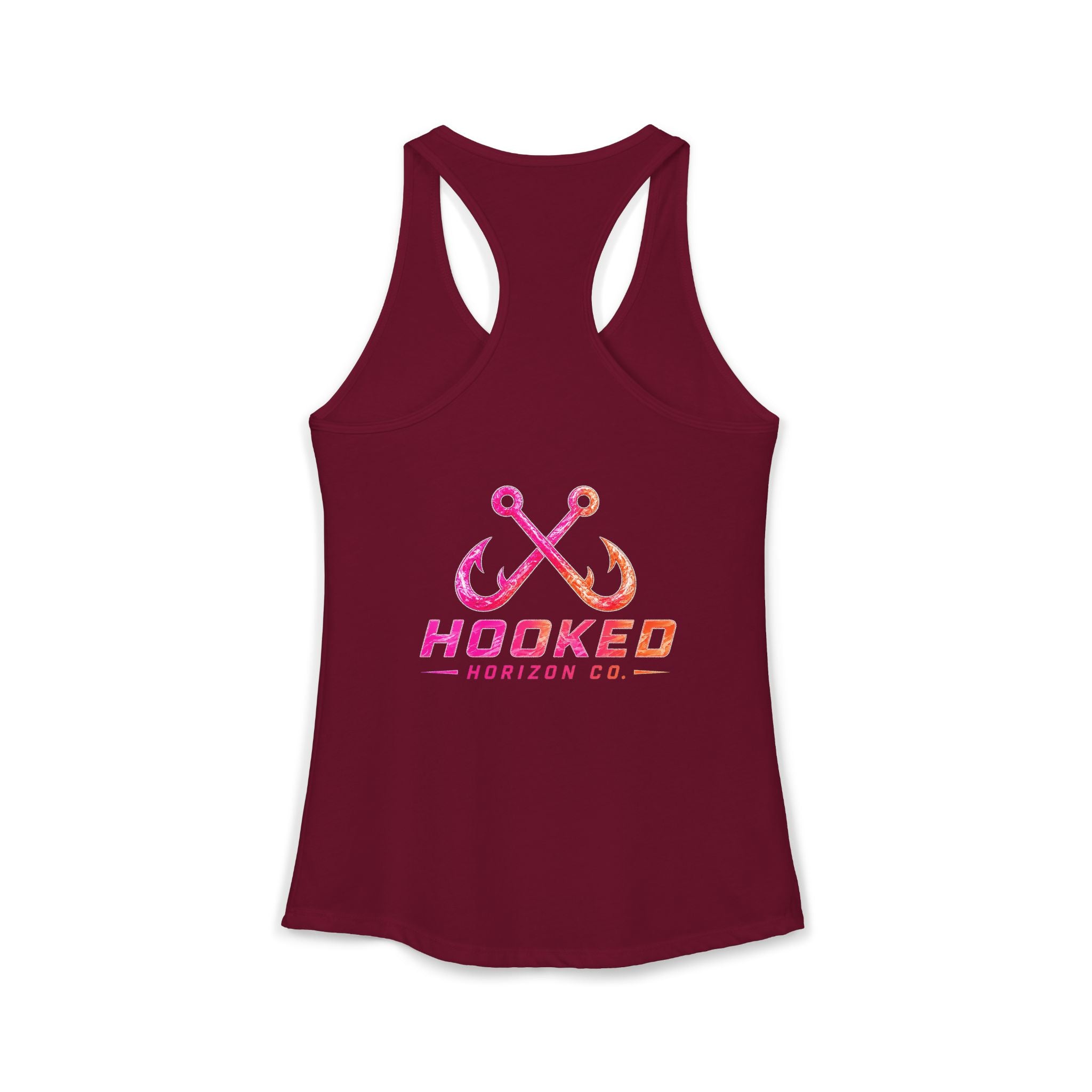 Hot Pink & Peach Hooked Horizon Co.— Soft Women's Ideal Racerback Tank